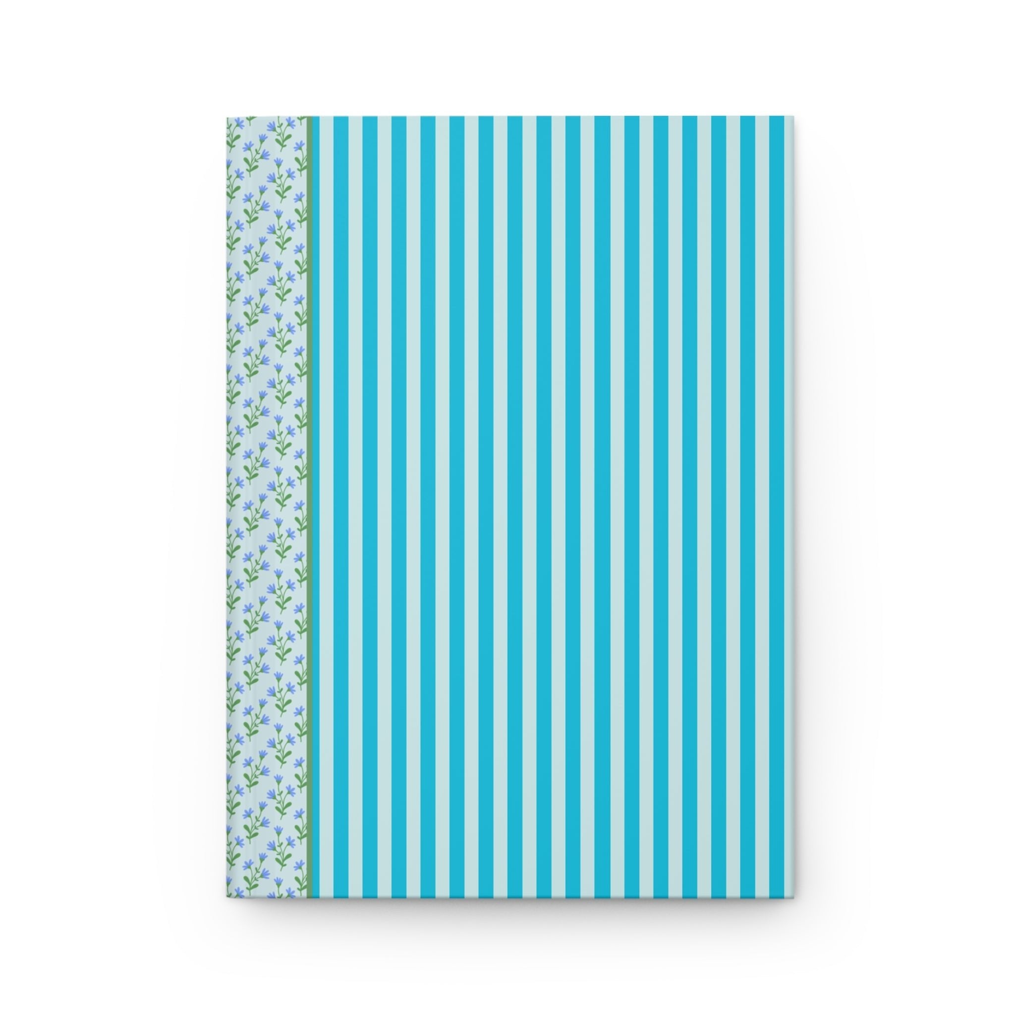 Blue Striped Journal with Blue Floral Spine: Sweet and Colorful Hardcover Notebook for Student, Small Birthday Gift for Daughter or Friend Who Writes - Opal and June