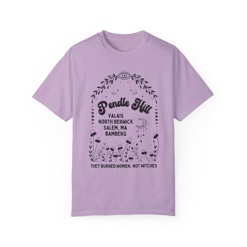 Boho and Cute Spooky History Tee Shirt for History Teacher or History Major: Pendle Hill | European and American Witch Trials History TShirt - Opal and June