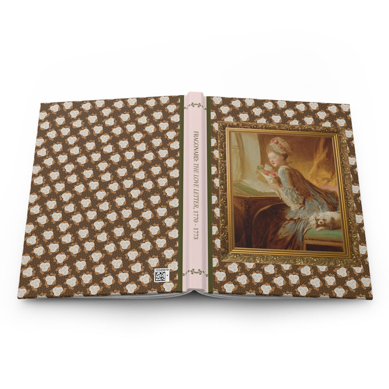 Boho Fragonard Art History Gift: Floral Hardcover Notebook, Lined Journal, Art Historian, Famous Rococo Painting, The Love Letter, The Swing - Opal and June