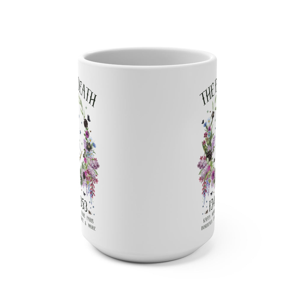 Boho History Black Death Coffee Mug for History Teacher, Friend Who Loves Medieval History, Cottagecore Rat Mug with Flowers, History Major - Opal and June