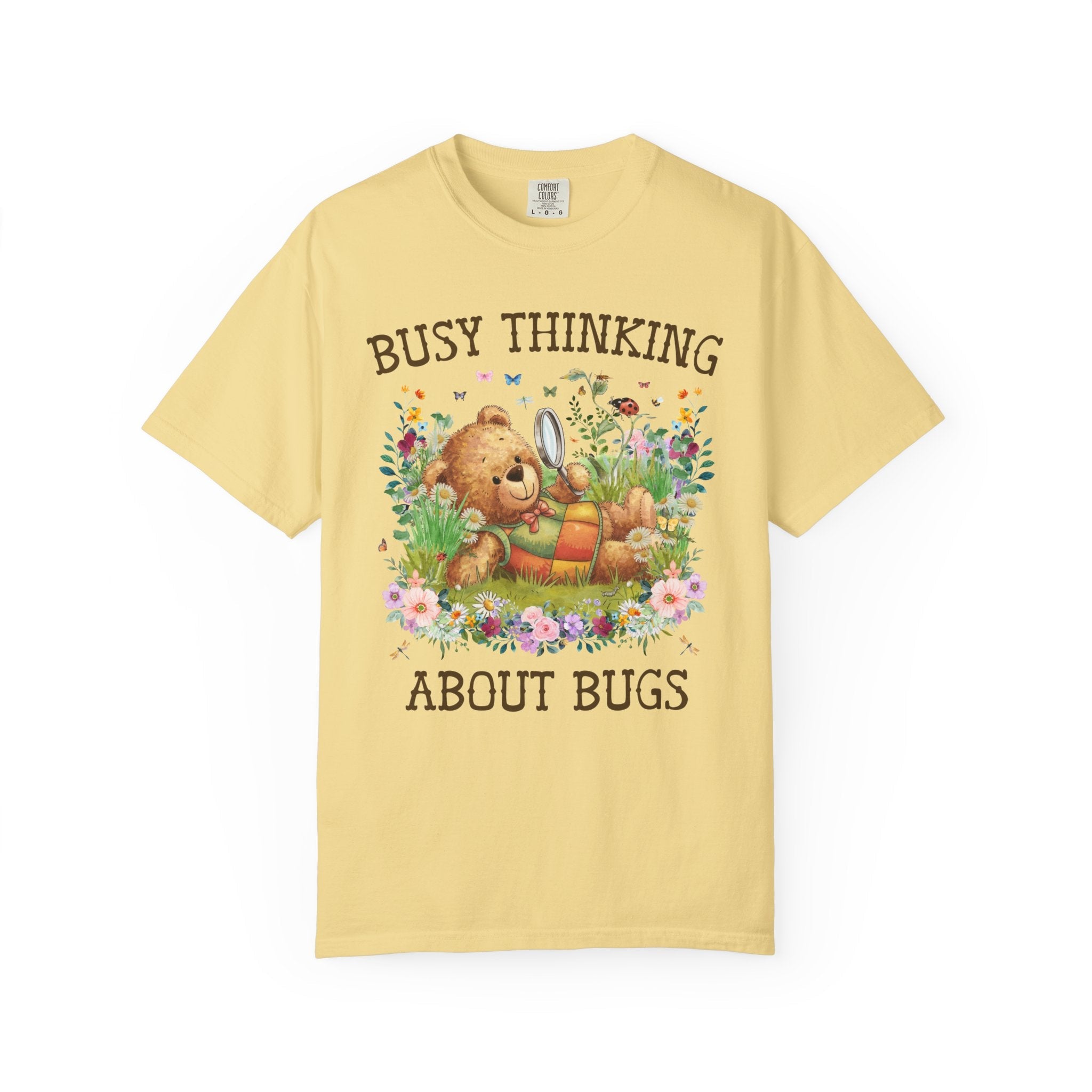 Boho Insect Tee Shirt for Entomologist, Cute Birthday Gift for Friend Who Loves Bugs, 90s Throwback Cottagecore Bear T-Shirt with Flowers - Opal and June