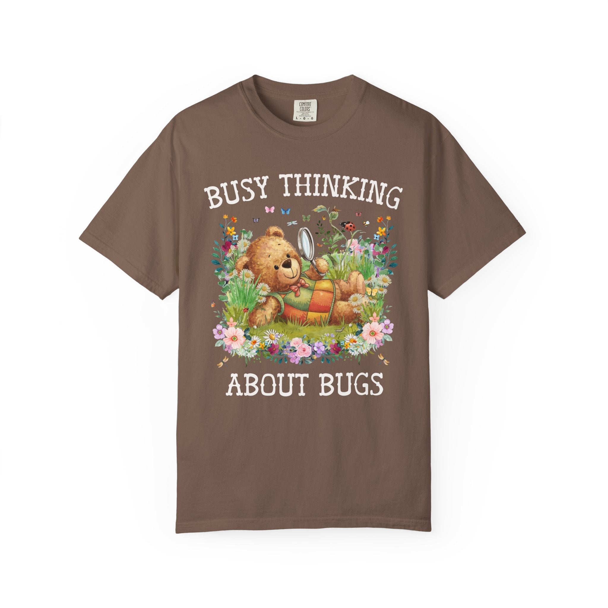 Boho Insect Tee Shirt for Entomologist, Cute Birthday Gift for Friend Who Loves Bugs, 90s Throwback Cottagecore Bear T-Shirt with Flowers - Opal and June