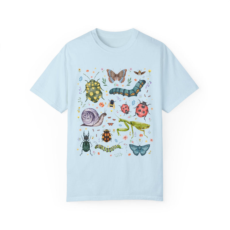 Boho Insect Tee Shirt for Entomologist, Cute Birthday Gift for Friend Who Loves Bugs, 90s Throwback Eclectic Grandma T-Shirt with Flowers - Opal and June