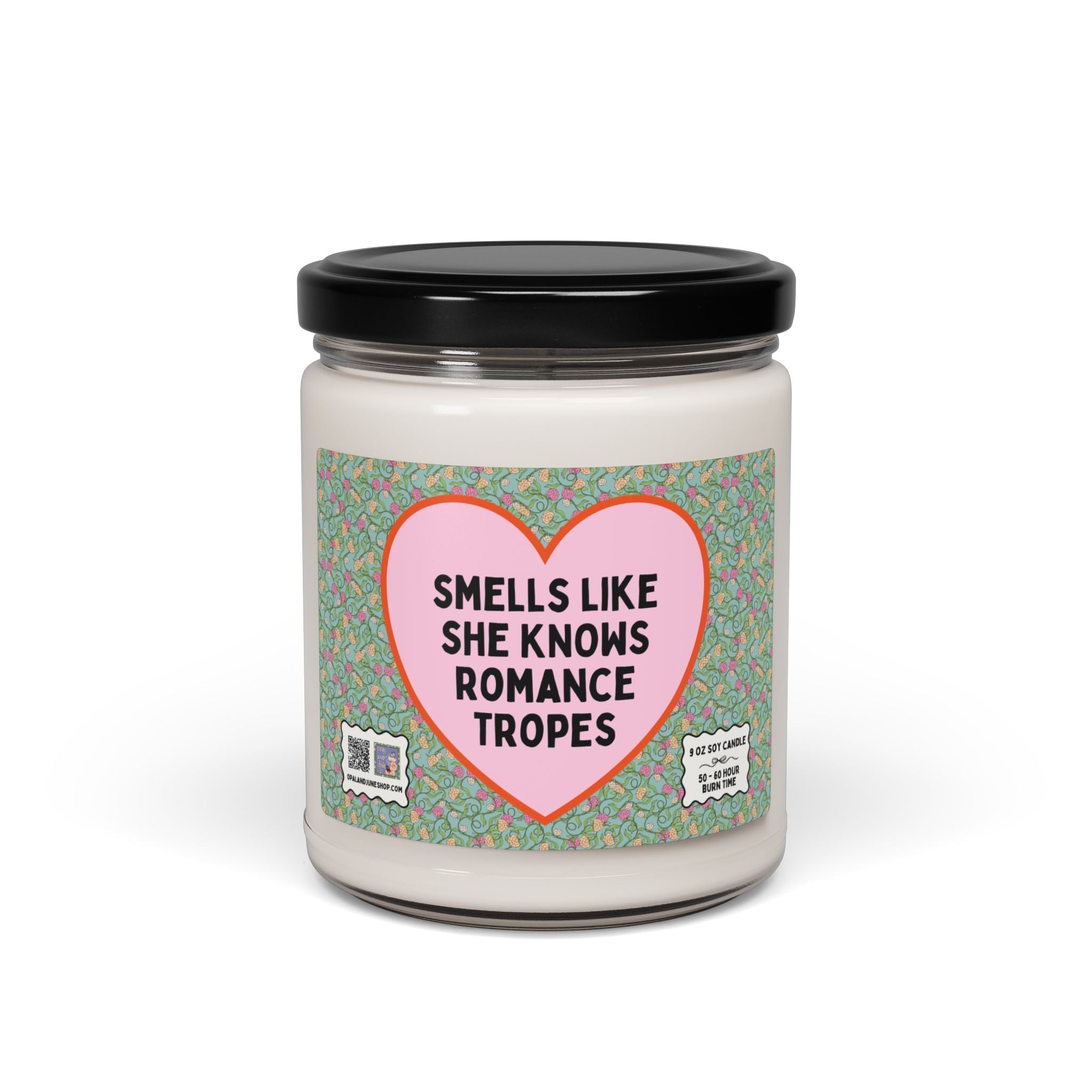 Boho Romance Reader Gift: 9 oz Soy Candle for Bookworm or Book Lover Who Loves Romance Novels with Tropes, Only One Bed, Enemies to Lovers - Opal and June