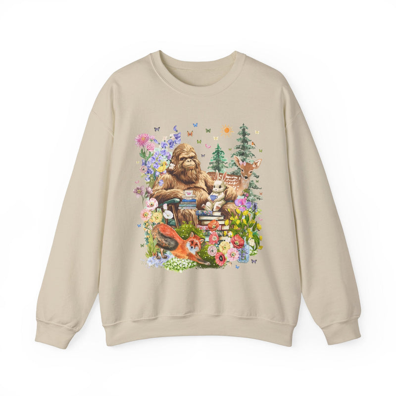 Boho Sasquatch Sweatshirt with Spring Animals - Opal and June