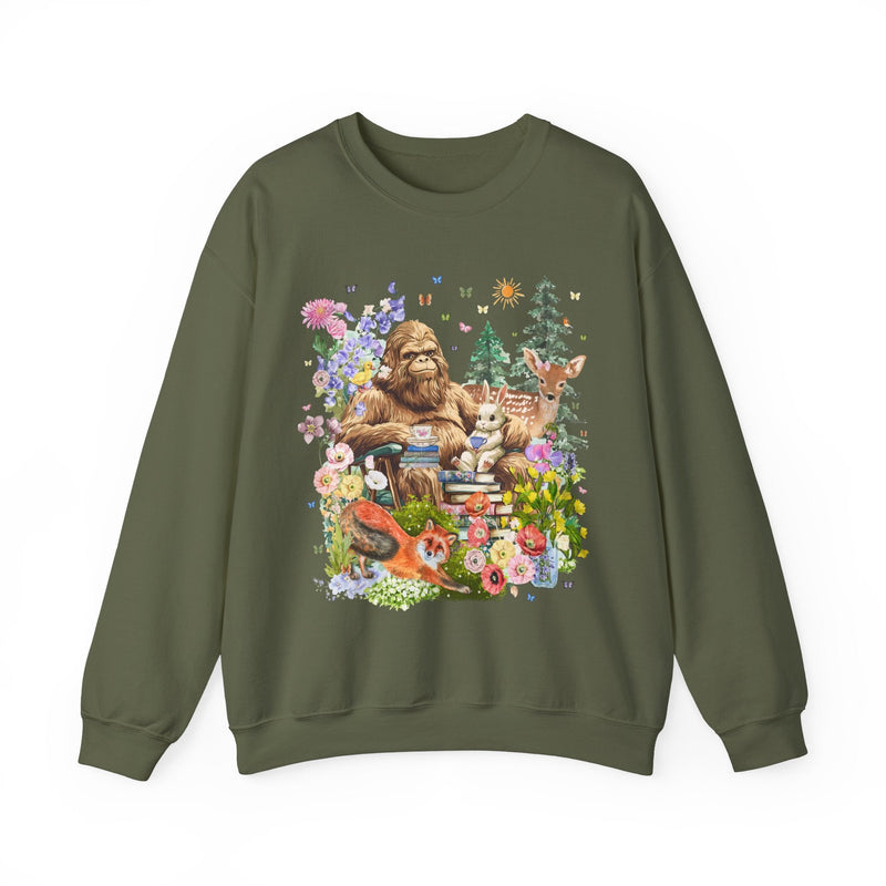 Boho Sasquatch Sweatshirt with Spring Animals - Opal and June