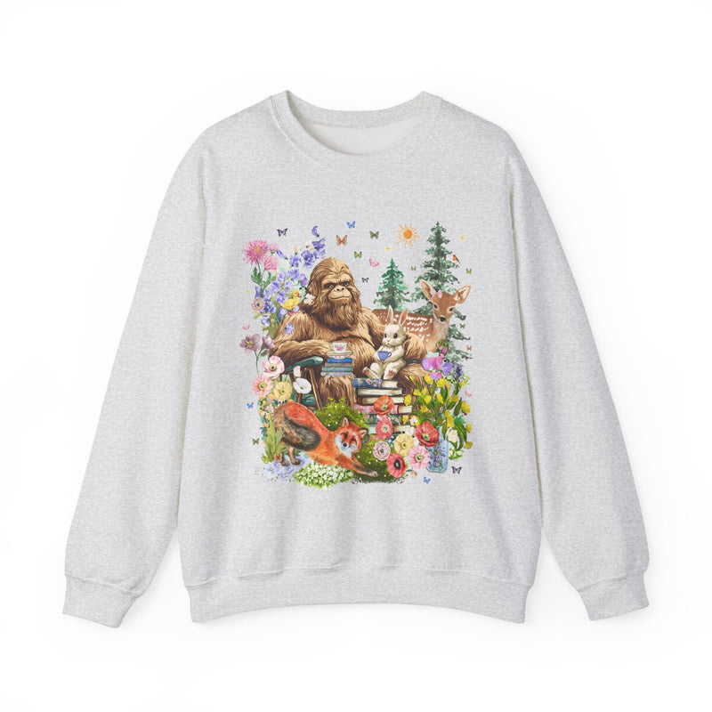 Boho Sasquatch Sweatshirt with Spring Animals - Opal and June