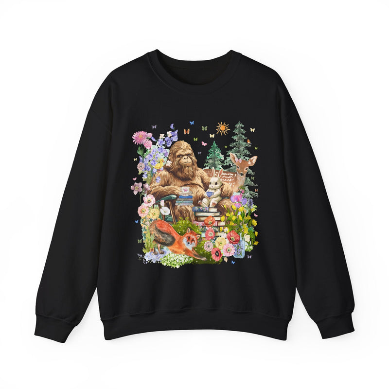 Boho Sasquatch Sweatshirt with Spring Animals - Opal and June