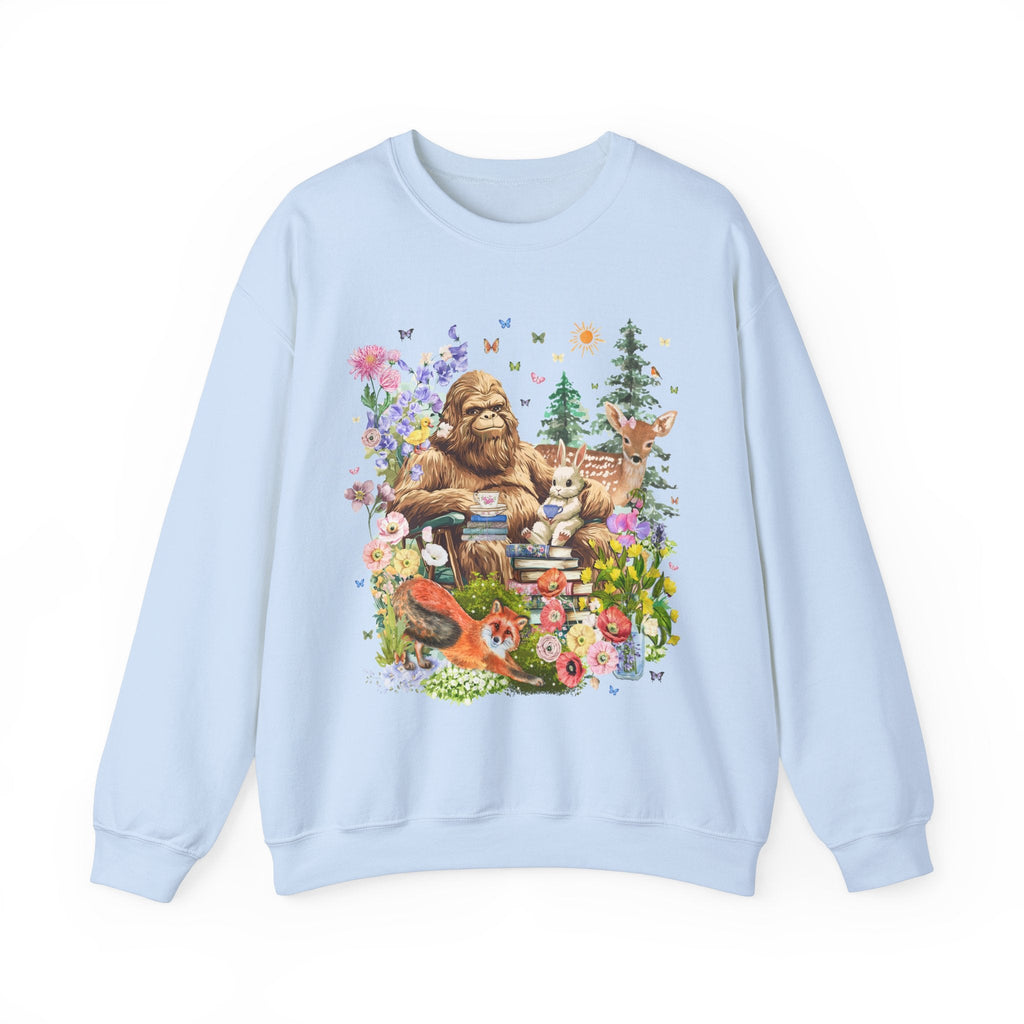 Boho Sasquatch Sweatshirt with Spring Animals - Opal and June