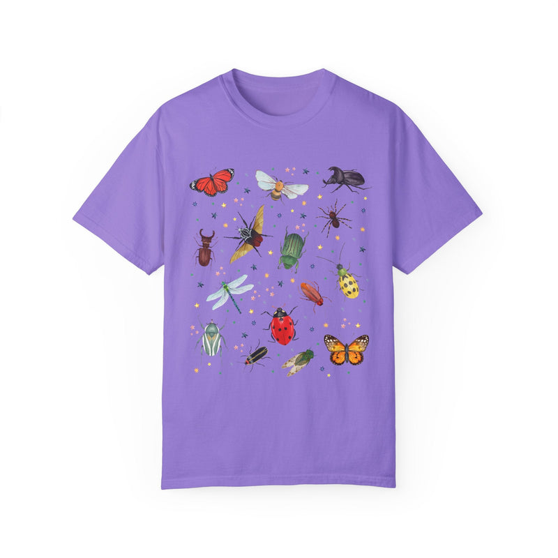 Boho Style Insect Shirt in Comfort Colors: Mystical Insects with Vintage Aesthetic | Gift for Science Lover, Biology Major, Cottagecore Bugs - Opal and June