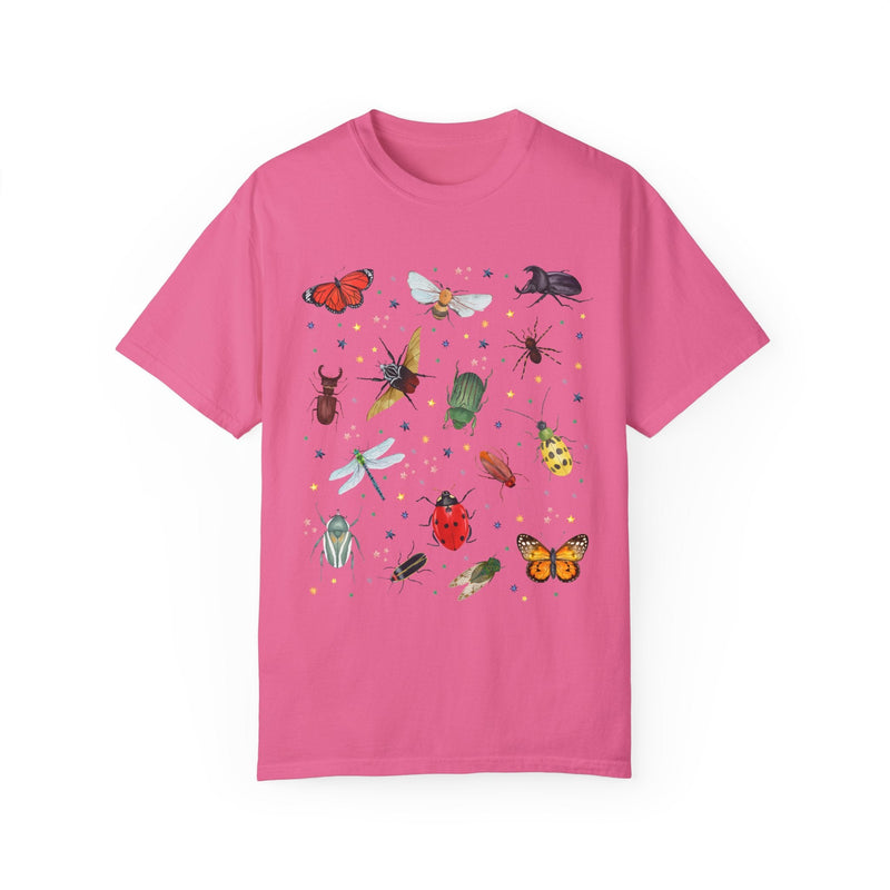 Boho Style Insect Shirt in Comfort Colors: Mystical Insects with Vintage Aesthetic | Gift for Science Lover, Biology Major, Cottagecore Bugs - Opal and June
