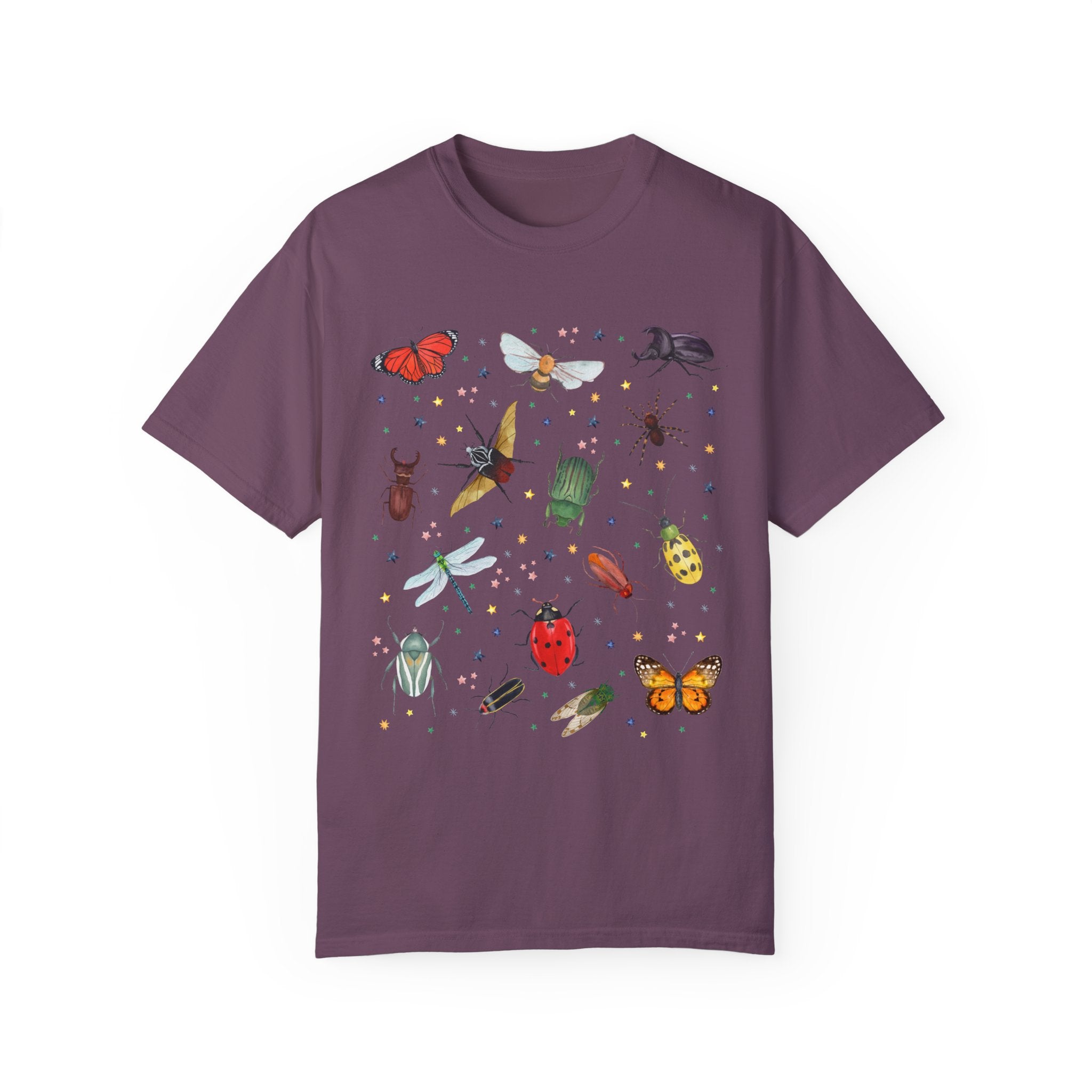 Boho Style Insect Shirt in Comfort Colors: Mystical Insects with Vintage Aesthetic | Gift for Science Lover, Biology Major, Cottagecore Bugs - Opal and June