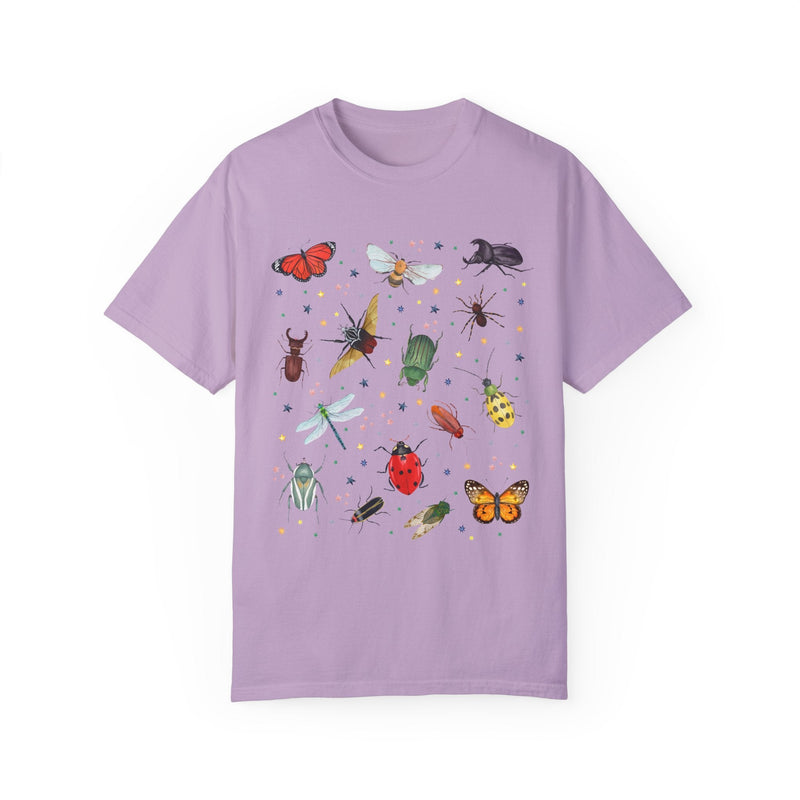 Boho Style Insect Shirt in Comfort Colors: Mystical Insects with Vintage Aesthetic | Gift for Science Lover, Biology Major, Cottagecore Bugs - Opal and June