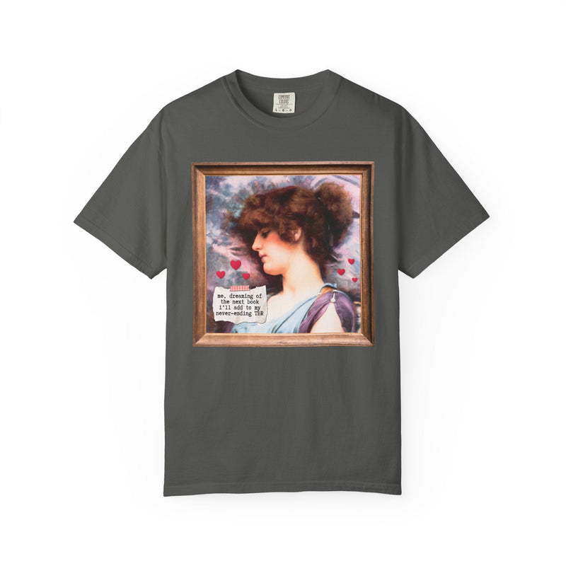 Book Lover Art History Buff Shirt, Painting by John William Godward, Funny Saying TBR Bookish Tee for Bookworm or Librarian, Romance Reader - Opal and June