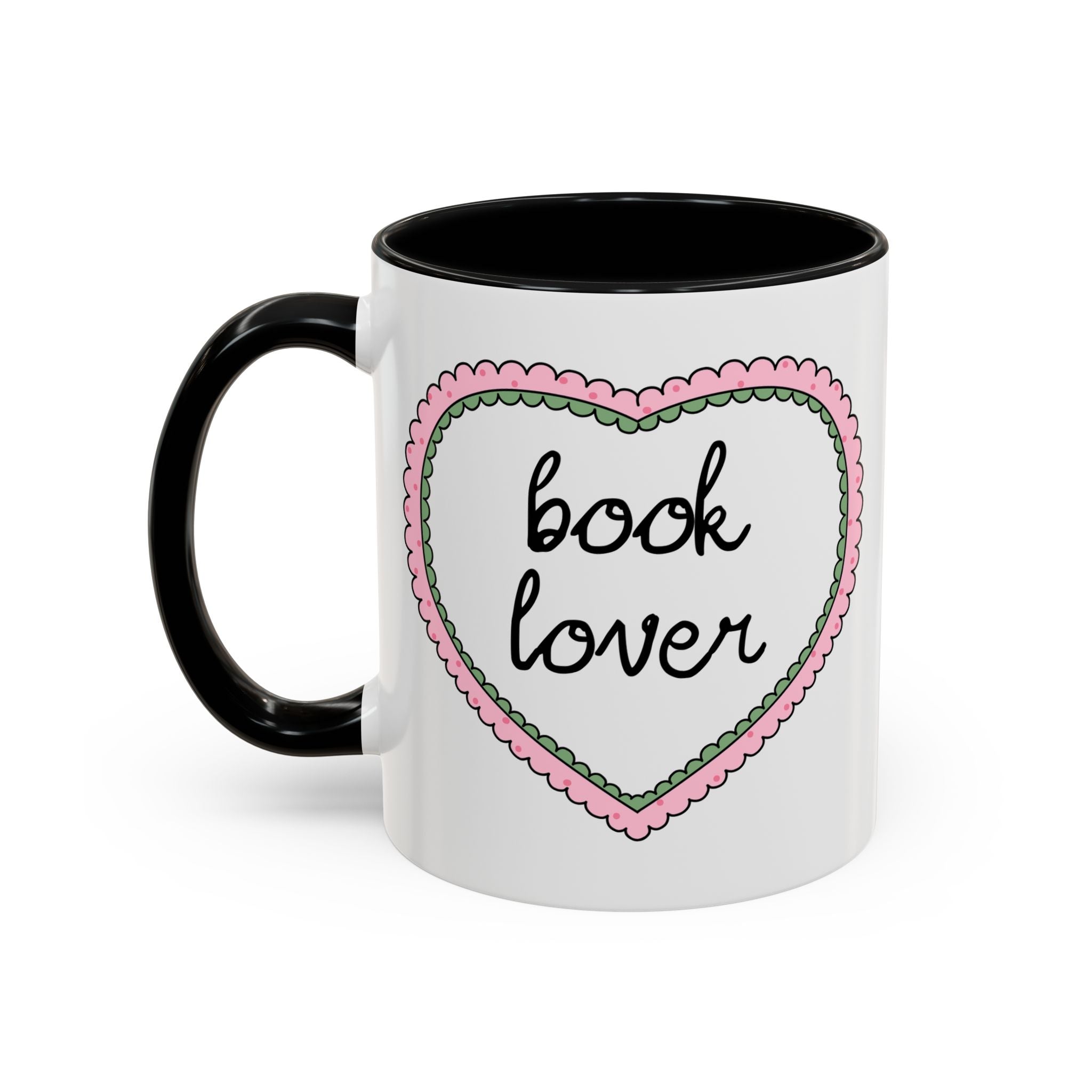 Book Lover Coffee Mug with Heart: 11 Oz Coffee Mug for Romance Reader, Cute Valentine's Day Bookish Present - Opal and June