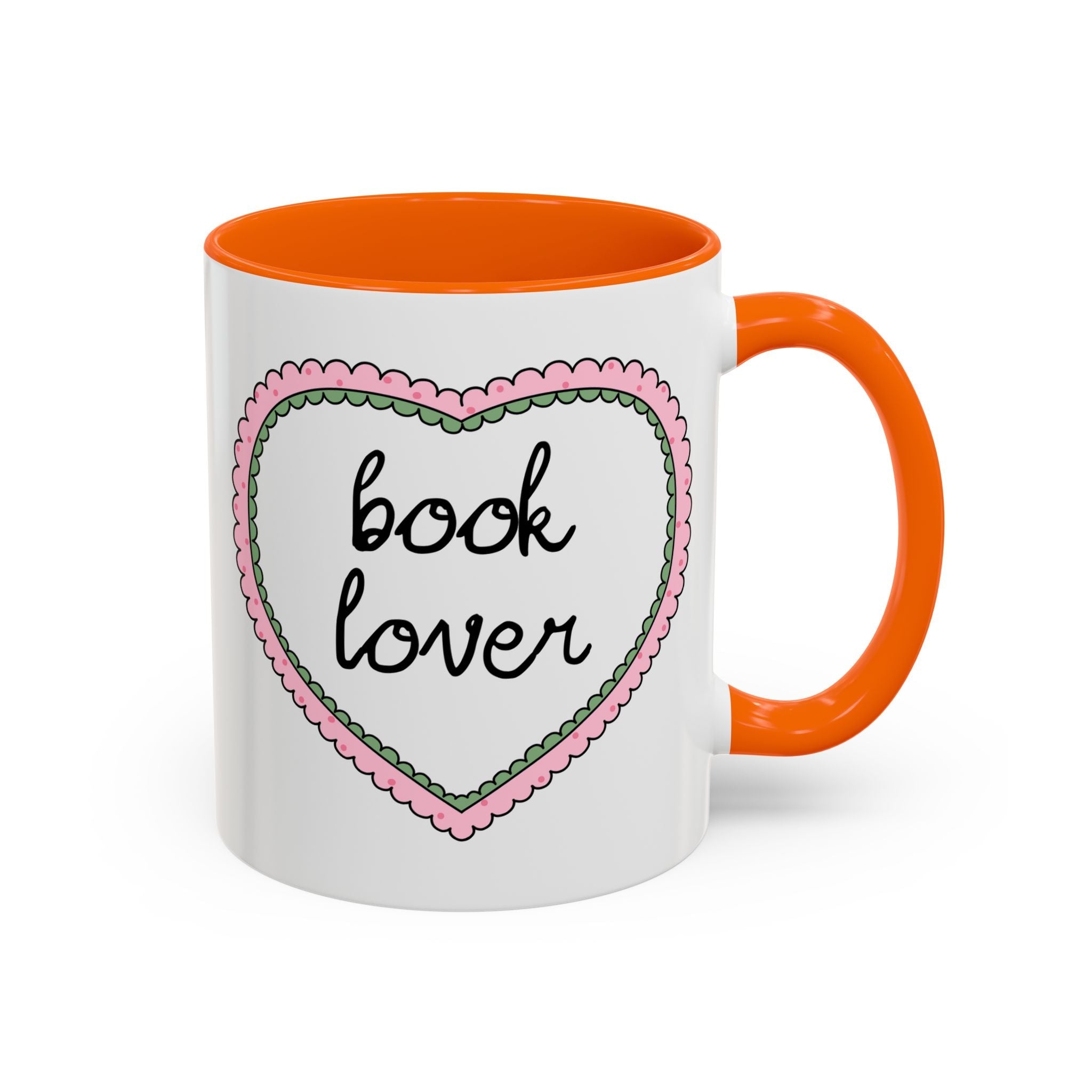 Book Lover Coffee Mug with Heart: 11 Oz Coffee Mug for Romance Reader, Cute Valentine's Day Bookish Present - Opal and June