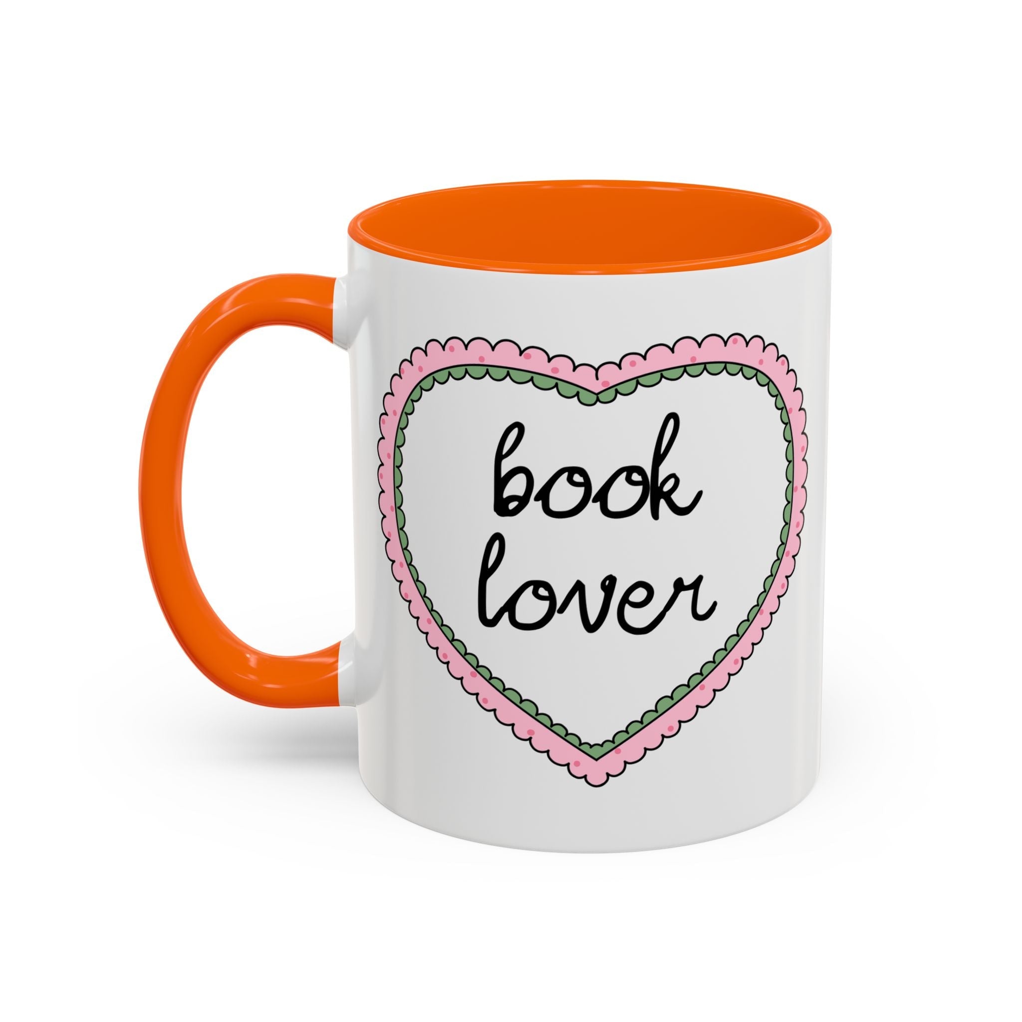Book Lover Coffee Mug with Heart: 11 Oz Coffee Mug for Romance Reader, Cute Valentine's Day Bookish Present - Opal and June