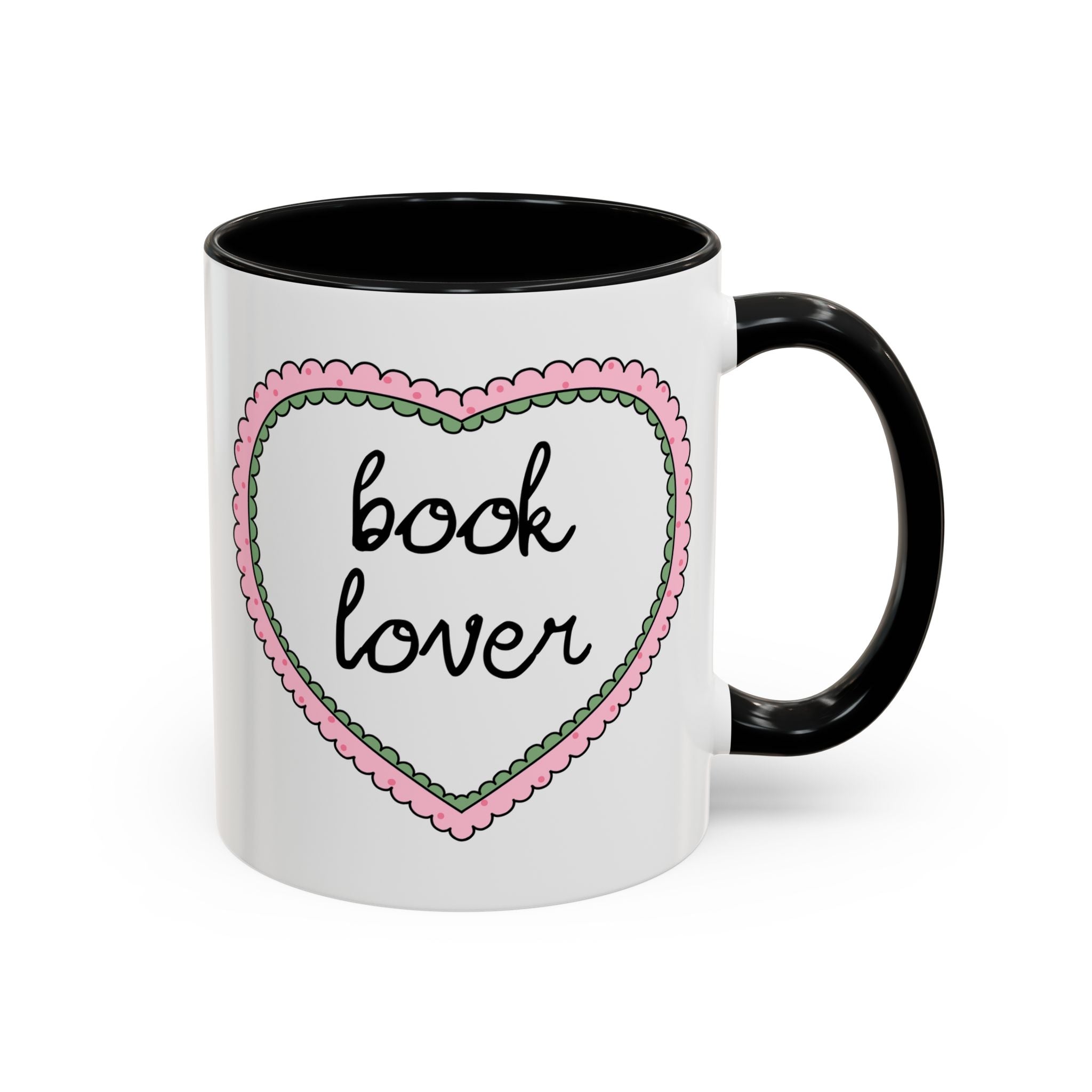 Book Lover Coffee Mug with Heart: 11 Oz Coffee Mug for Romance Reader, Cute Valentine's Day Bookish Present - Opal and June