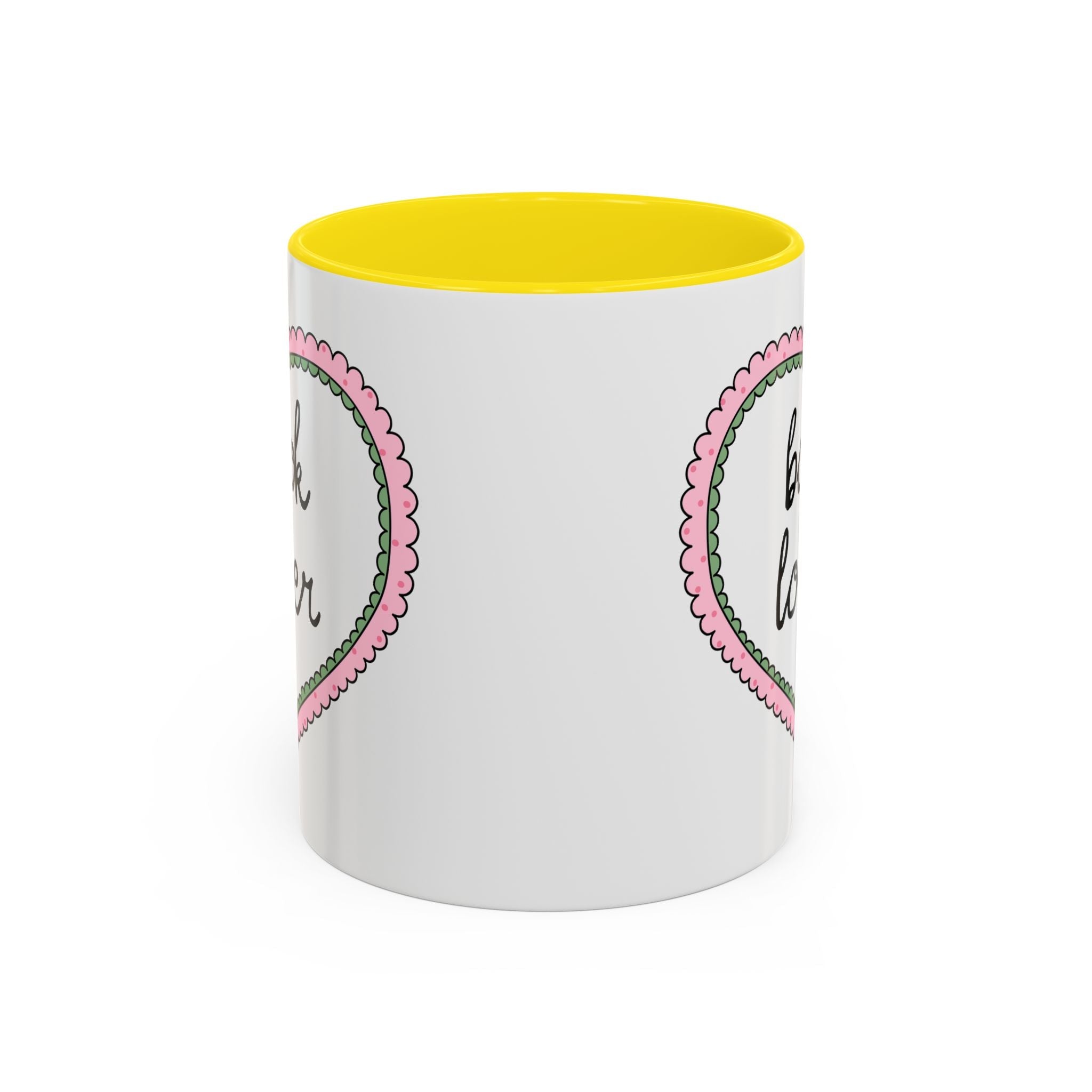 Book Lover Coffee Mug with Heart: 11 Oz Coffee Mug for Romance Reader, Cute Valentine's Day Bookish Present - Opal and June