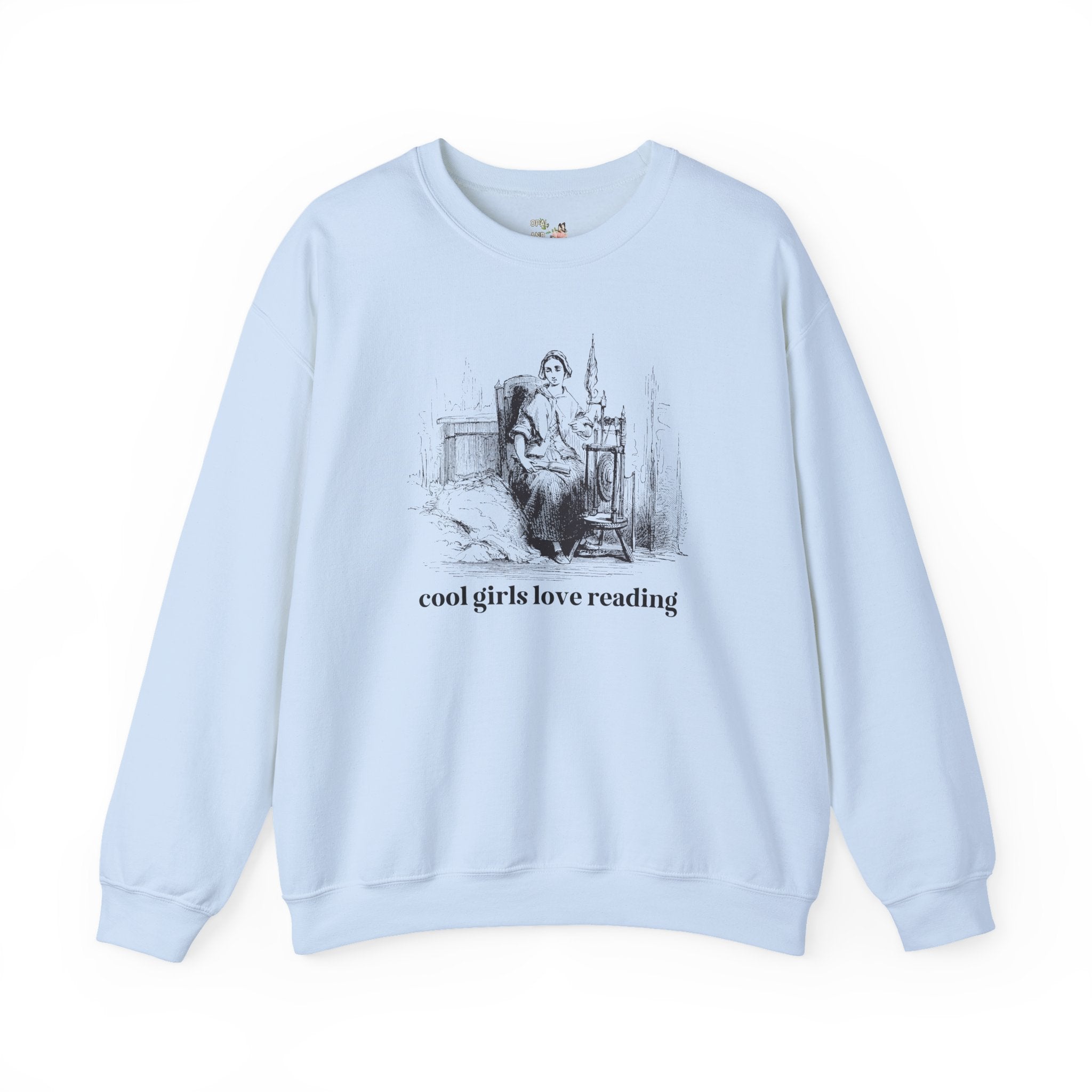 Book Lover Gift for Daughter Who Loves Books: Cool Girls Love Reading, Funny Saying Bookish Sweatshirt, Vintage Aesthetic, Romance Reader - Opal and June