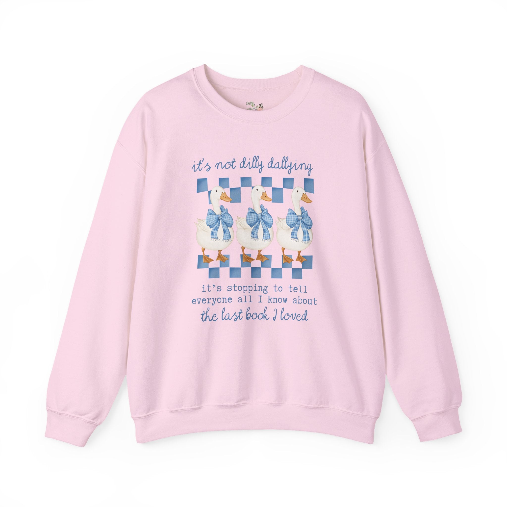 Book Lover Gift Idea for Animal Lover Who Loves Reading, Cute Reading Teacher Sweatshirt for Romance Reader, Silly Goose 90s Aesthetic Tee - Opal and June