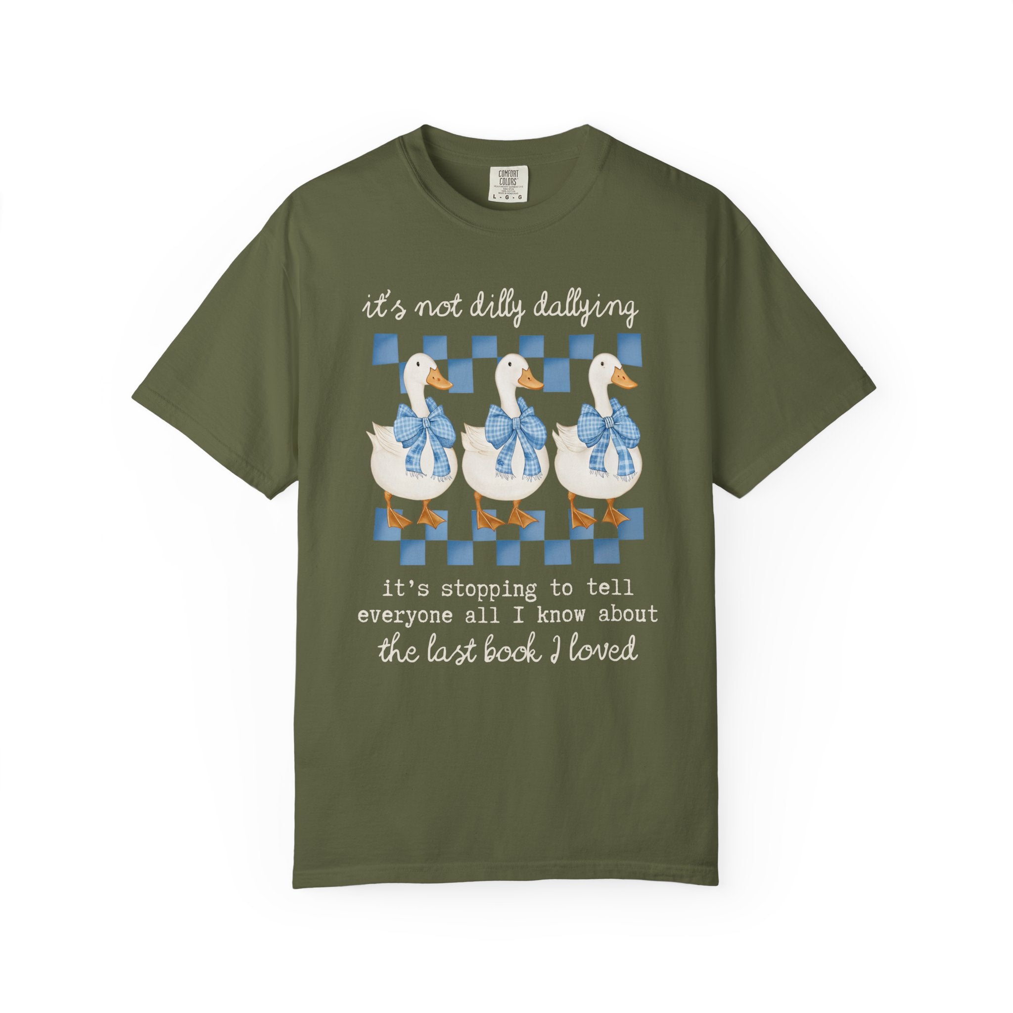 Book Lover Gift Idea for Animal Lover Who Loves Reading, Cute Reading Teacher T-Shirt for Romance Reader, Silly Goose 90s Aesthetic Tee - Opal and June