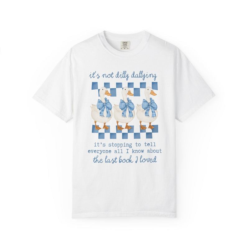 Book Lover Gift Idea for Animal Lover Who Loves Reading, Cute Reading Teacher T-Shirt for Romance Reader, Silly Goose 90s Aesthetic Tee - Opal and June