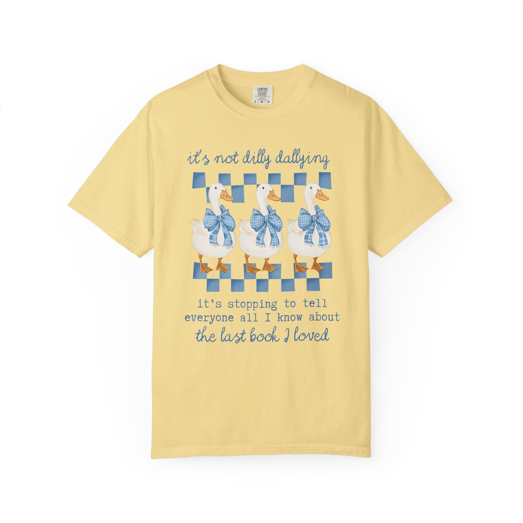 Book Lover Gift Idea for Animal Lover Who Loves Reading, Cute Reading Teacher T-Shirt for Romance Reader, Silly Goose 90s Aesthetic Tee - Opal and June