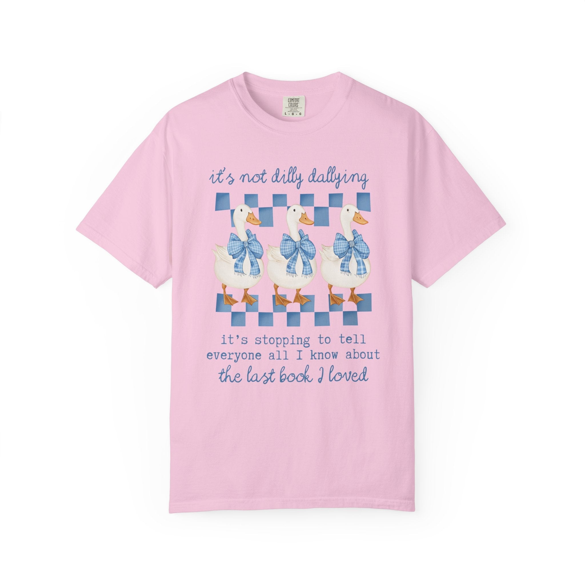 Book Lover Gift Idea for Animal Lover Who Loves Reading, Cute Reading Teacher T-Shirt for Romance Reader, Silly Goose 90s Aesthetic Tee - Opal and June