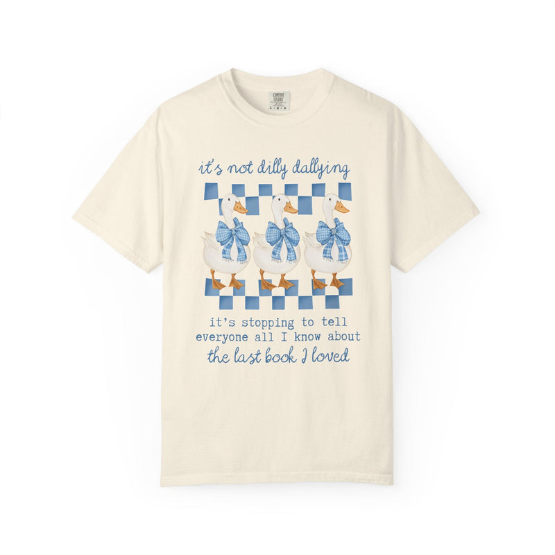 Book Lover Gift Idea for Animal Lover Who Loves Reading, Cute Reading Teacher T-Shirt for Romance Reader, Silly Goose 90s Aesthetic Tee - Opal and June