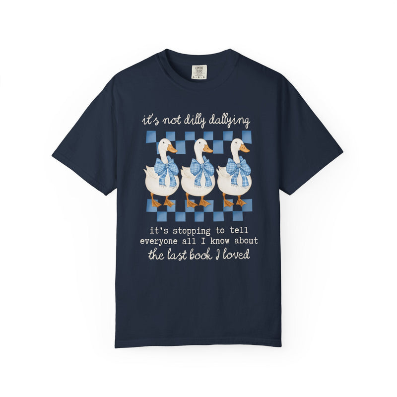 Book Lover Gift Idea for Animal Lover Who Loves Reading, Cute Reading Teacher T-Shirt for Romance Reader, Silly Goose 90s Aesthetic Tee - Opal and June