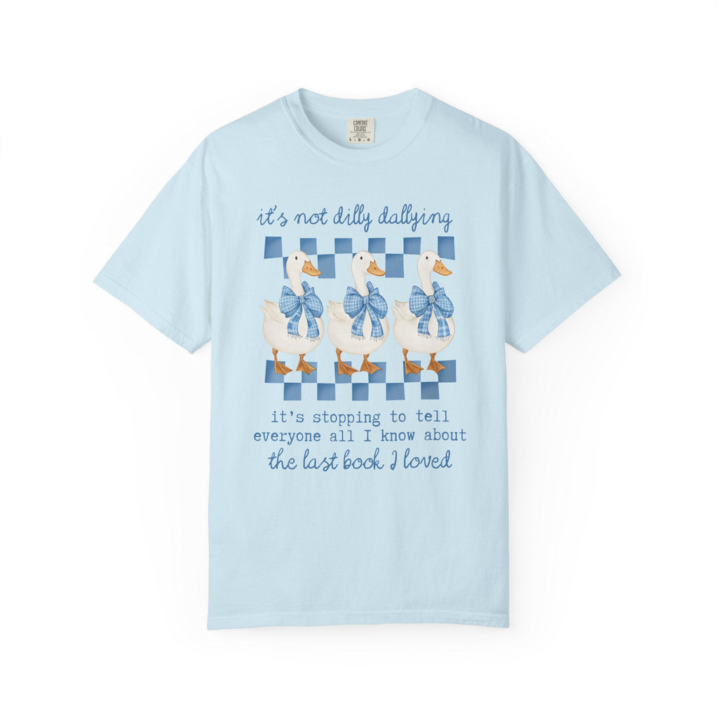 Book Lover Gift Idea for Animal Lover Who Loves Reading, Cute Reading Teacher T-Shirt for Romance Reader, Silly Goose 90s Aesthetic Tee - Opal and June