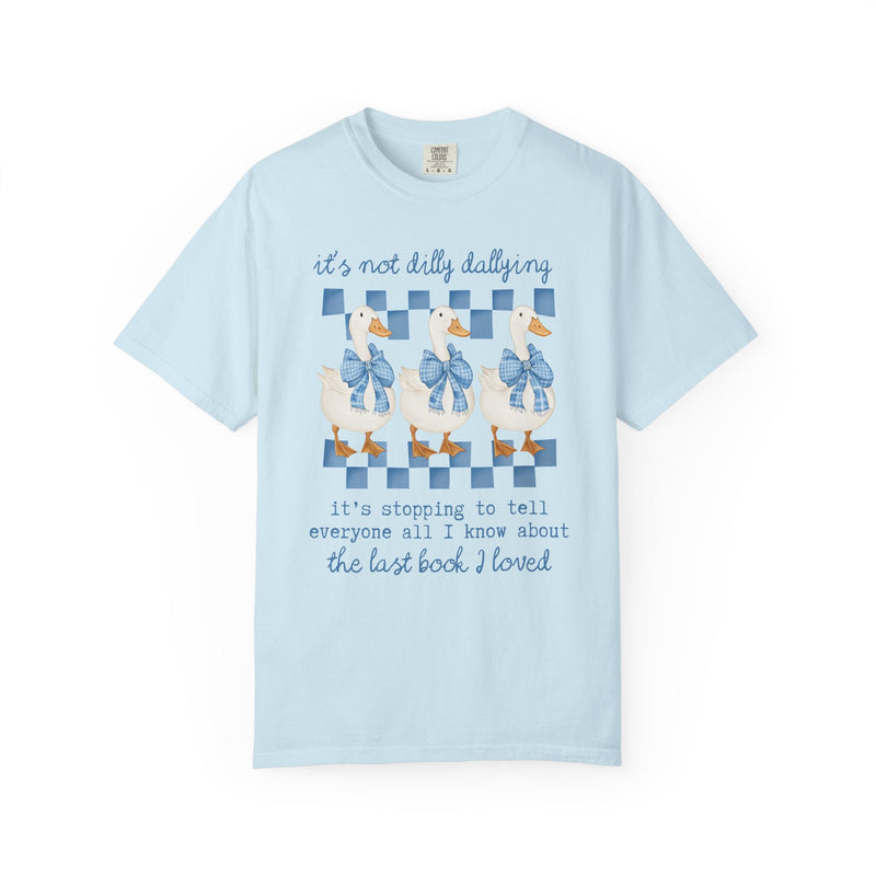 Book Lover Gift Idea for Animal Lover Who Loves Reading, Cute Reading Teacher T-Shirt for Romance Reader, Silly Goose 90s Aesthetic Tee - Opal and June