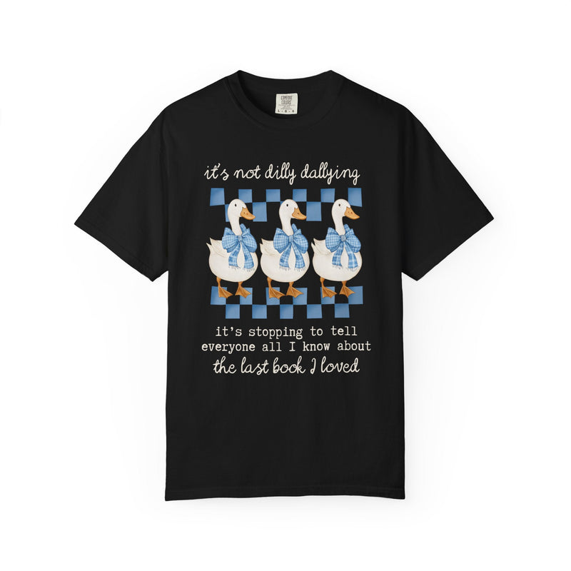 Book Lover Gift Idea for Animal Lover Who Loves Reading, Cute Reading Teacher T-Shirt for Romance Reader, Silly Goose 90s Aesthetic Tee - Opal and June