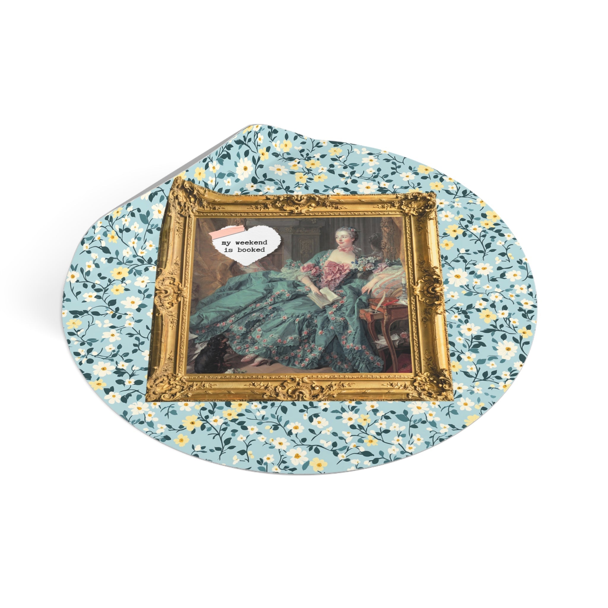 Book Lover Gift: My Weekend is Booked Sticker, Madame de Pompadour by François Boucher, Historical Fiction Romance Reader Bookworm Present - Opal and June