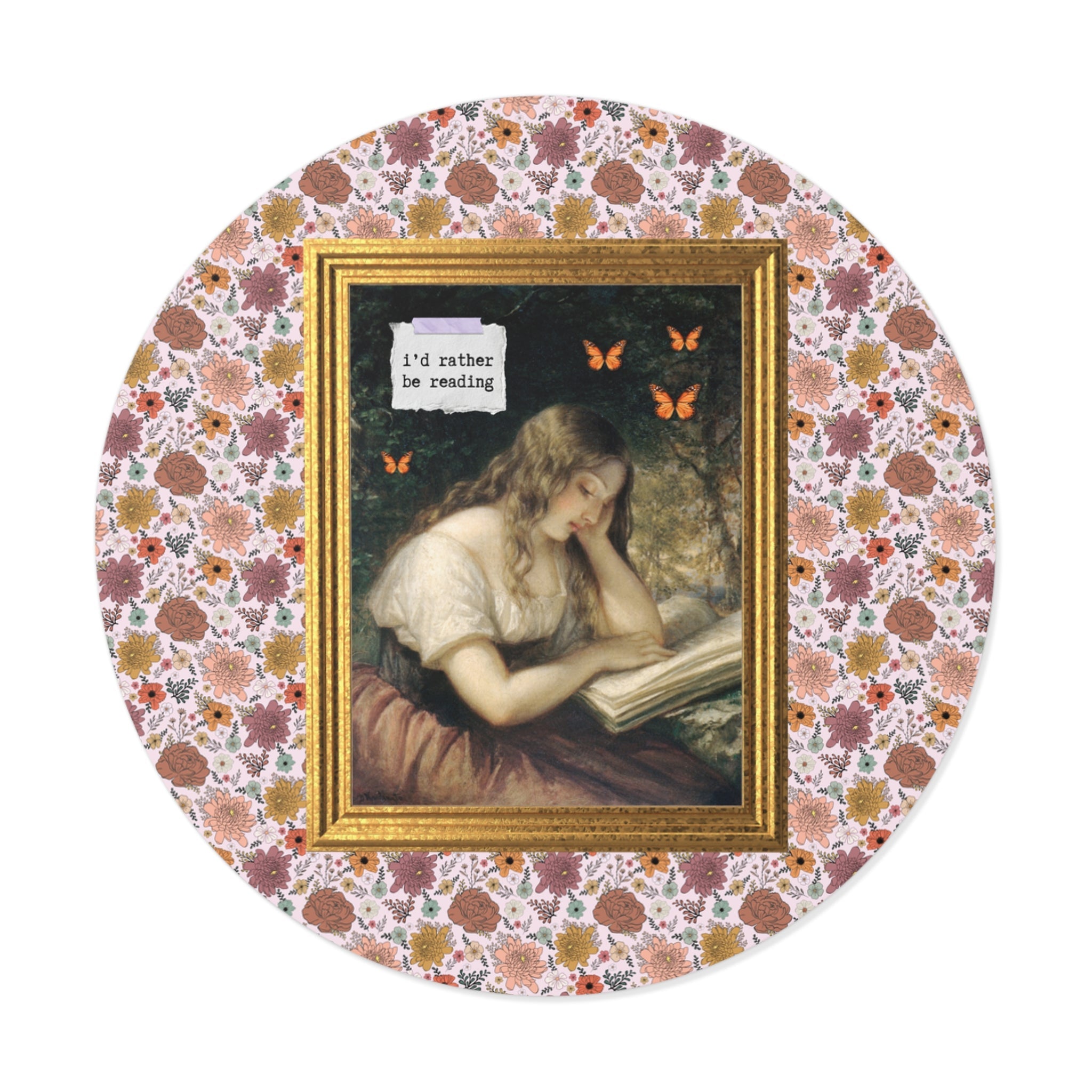 Book Lover Sticker with 19th Century Artwork: Study in a Wood, Daniel Huntington, Cute Bookish Sticker for Romance Reader, Bookworm Gift - Opal and June