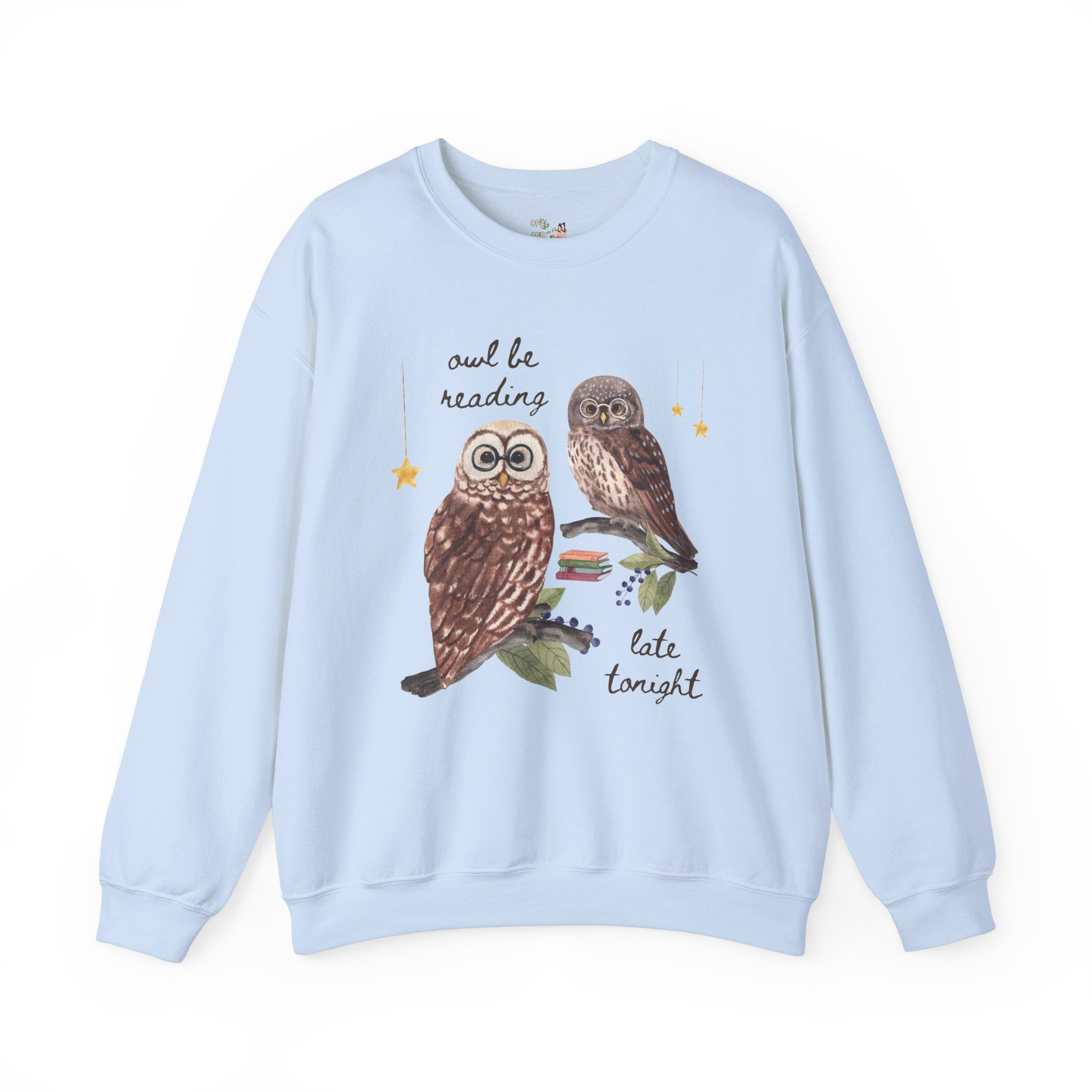 Book Lover Sweatshirt for Reader Who Loves Animals: Owl Be Reading Late Tonight, Silly Weirdcore 90s Aesthetic Gift, Romance Reader Bookworm - Opal and June