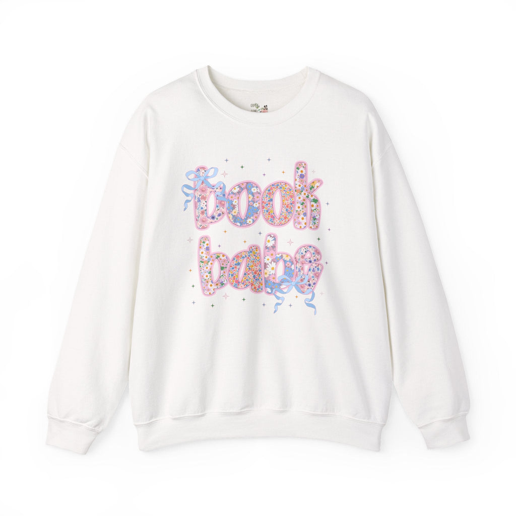 Book Lover Sweatshirt for Romance Reader or Book Author, Cute Floral Dreamcore Shirt with Bows for Bookworm, Boho Reading Shirt with Flowers - Opal and June