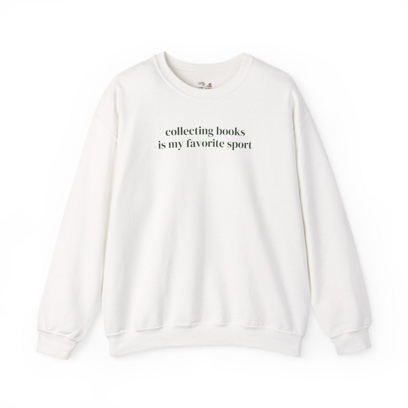 Book Lover Sweatshirt for Romance Reader or Librarian: Collecting Books is My Favorite Sport, Funny Saying Bookish Shirt, Silly TBR Books - Opal and June