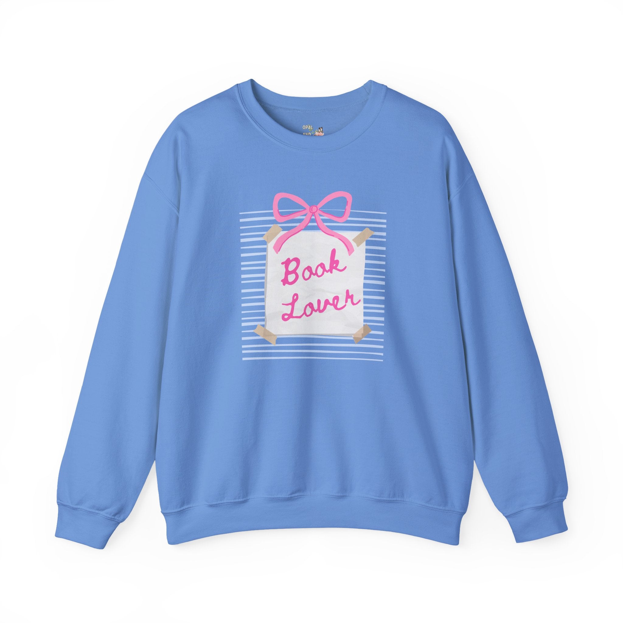 Book Lover Sweatshirt with Bow: Cute Reading Teacher Shirt for Librarian or Romance Reader, Book Writer Gift Idea, Retro Bookworm Gift - Opal and June