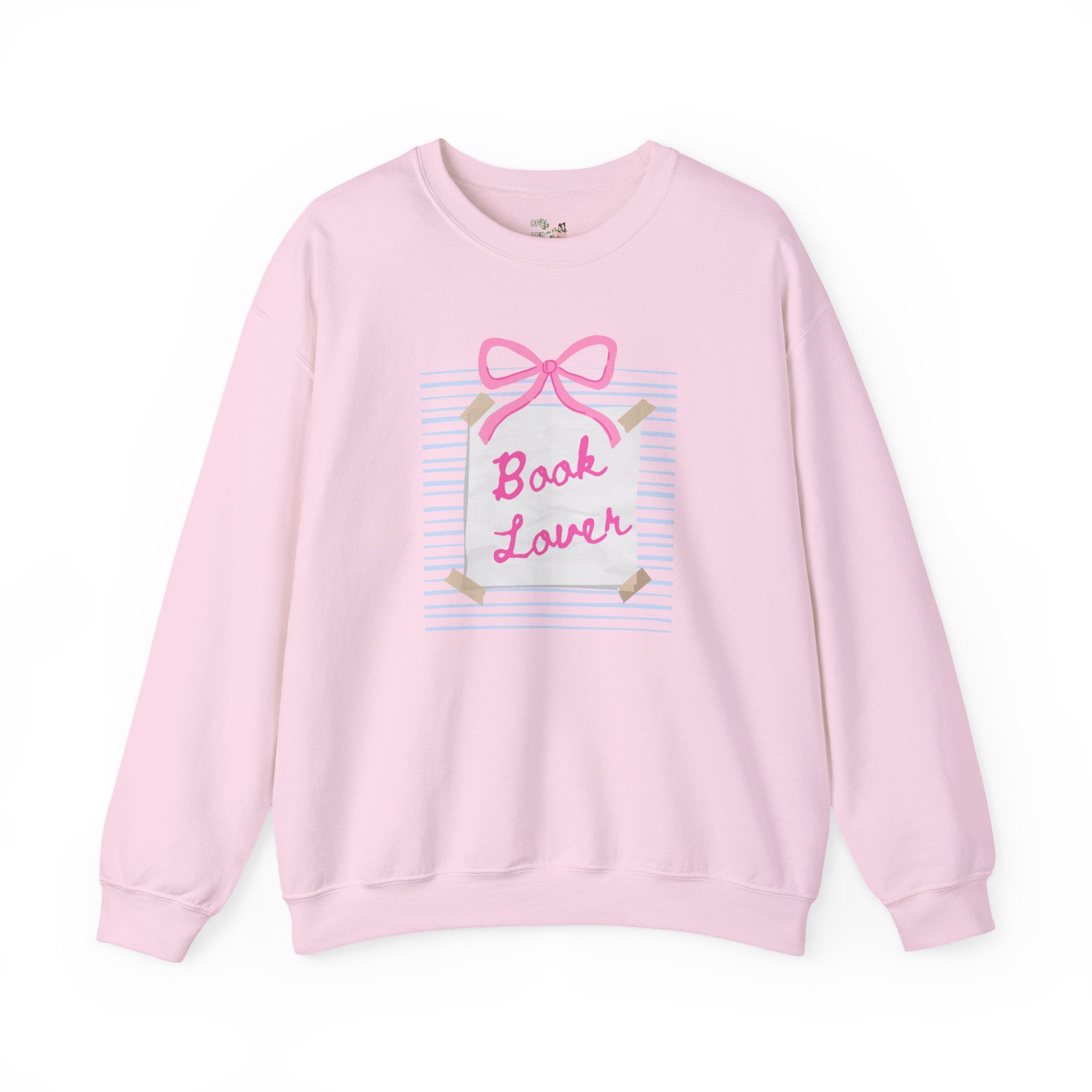 Book Lover Sweatshirt with Bow: Cute Reading Teacher Shirt for Librarian or Romance Reader, Book Writer Gift Idea, Retro Bookworm Gift - Opal and June