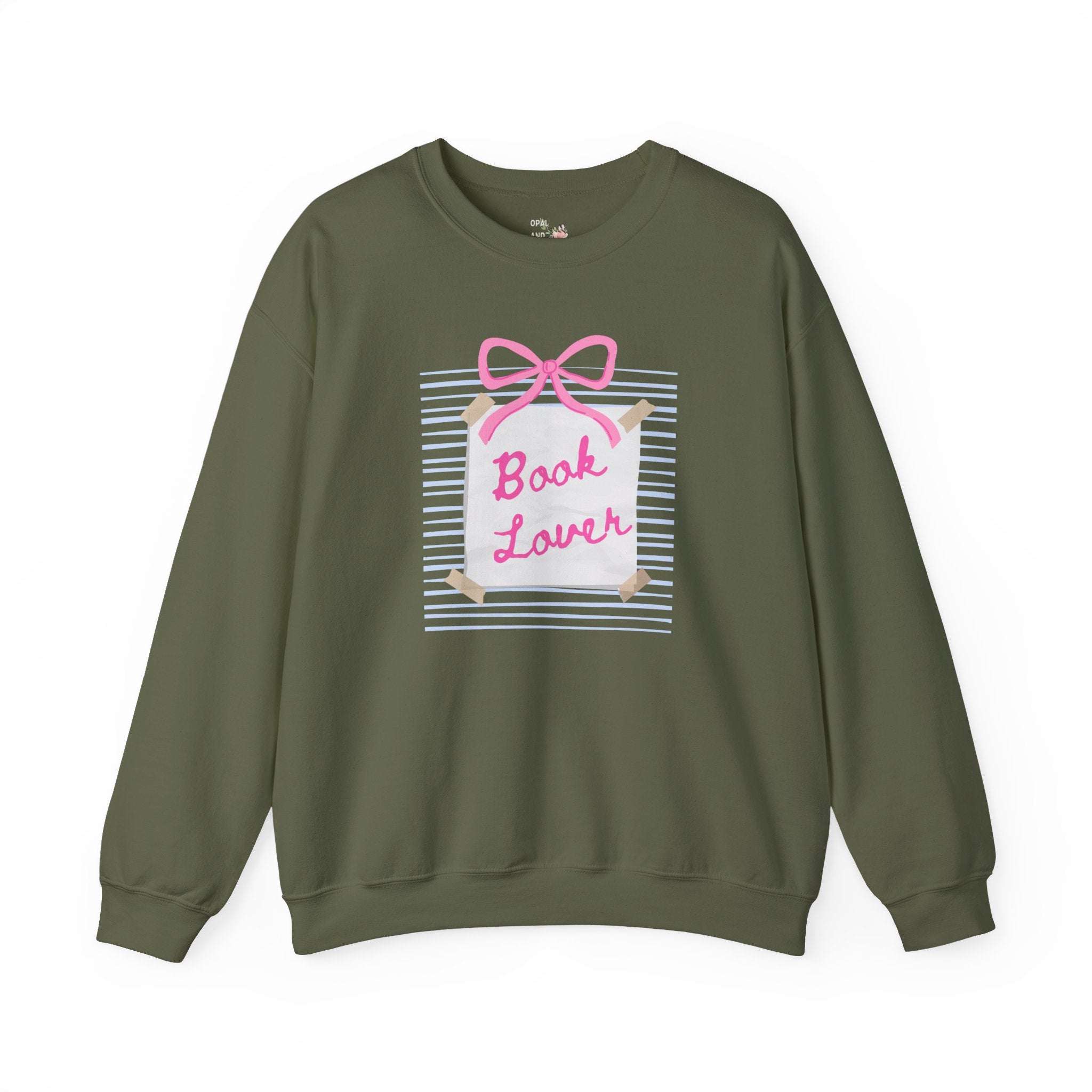 Book Lover Sweatshirt with Bow: Cute Reading Teacher Shirt for Librarian or Romance Reader, Book Writer Gift Idea, Retro Bookworm Gift - Opal and June