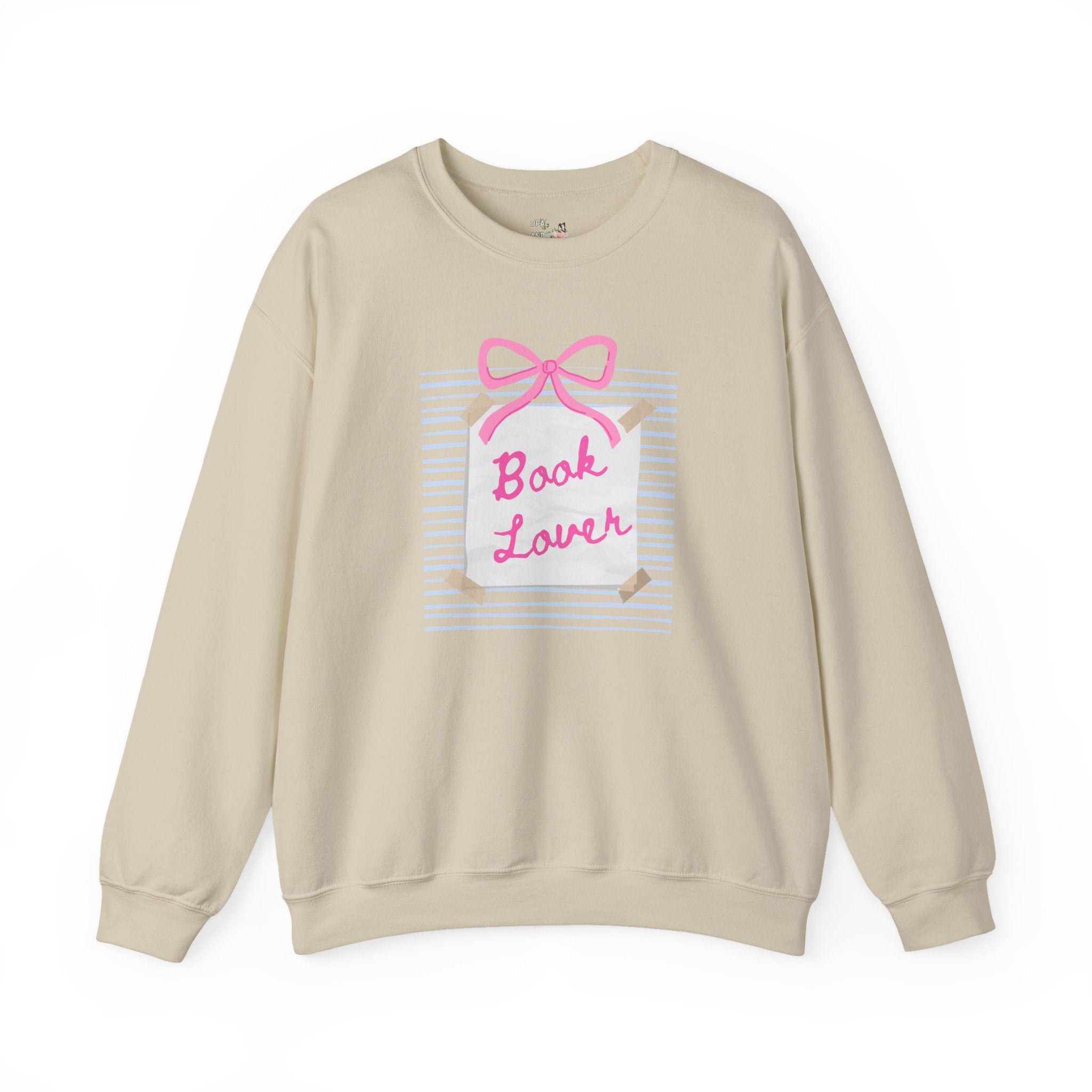 Book Lover Sweatshirt with Bow: Cute Reading Teacher Shirt for Librarian or Romance Reader, Book Writer Gift Idea, Retro Bookworm Gift - Opal and June