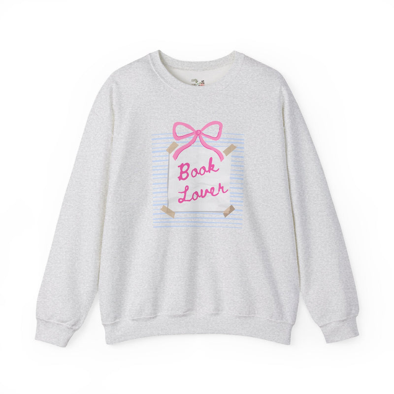 Book Lover Sweatshirt with Bow: Cute Reading Teacher Shirt for Librarian or Romance Reader, Book Writer Gift Idea, Retro Bookworm Gift - Opal and June