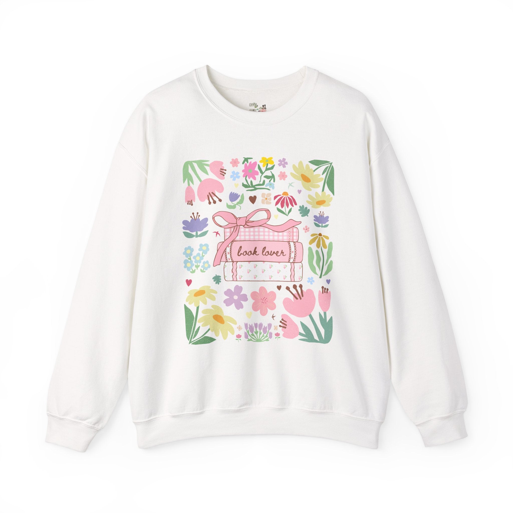 Book Lover Sweatshirt with Flowers: Romance Reader Bookish Shirt for Bookworm, School Librarian, Gift for Reading Teacher, Read More Books - Opal and June