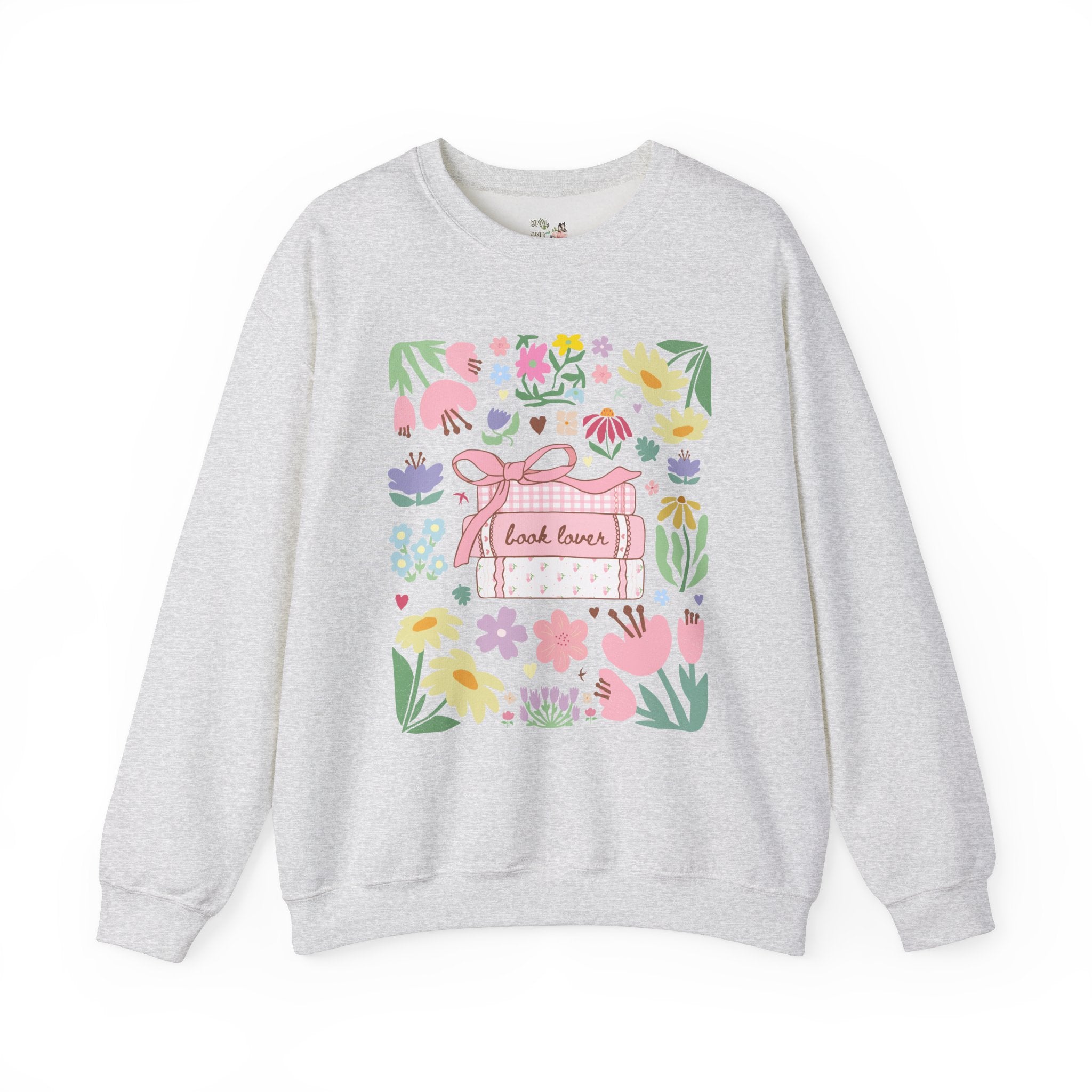 Book Lover Sweatshirt with Flowers: Romance Reader Bookish Shirt for Bookworm, School Librarian, Gift for Reading Teacher, Read More Books - Opal and June