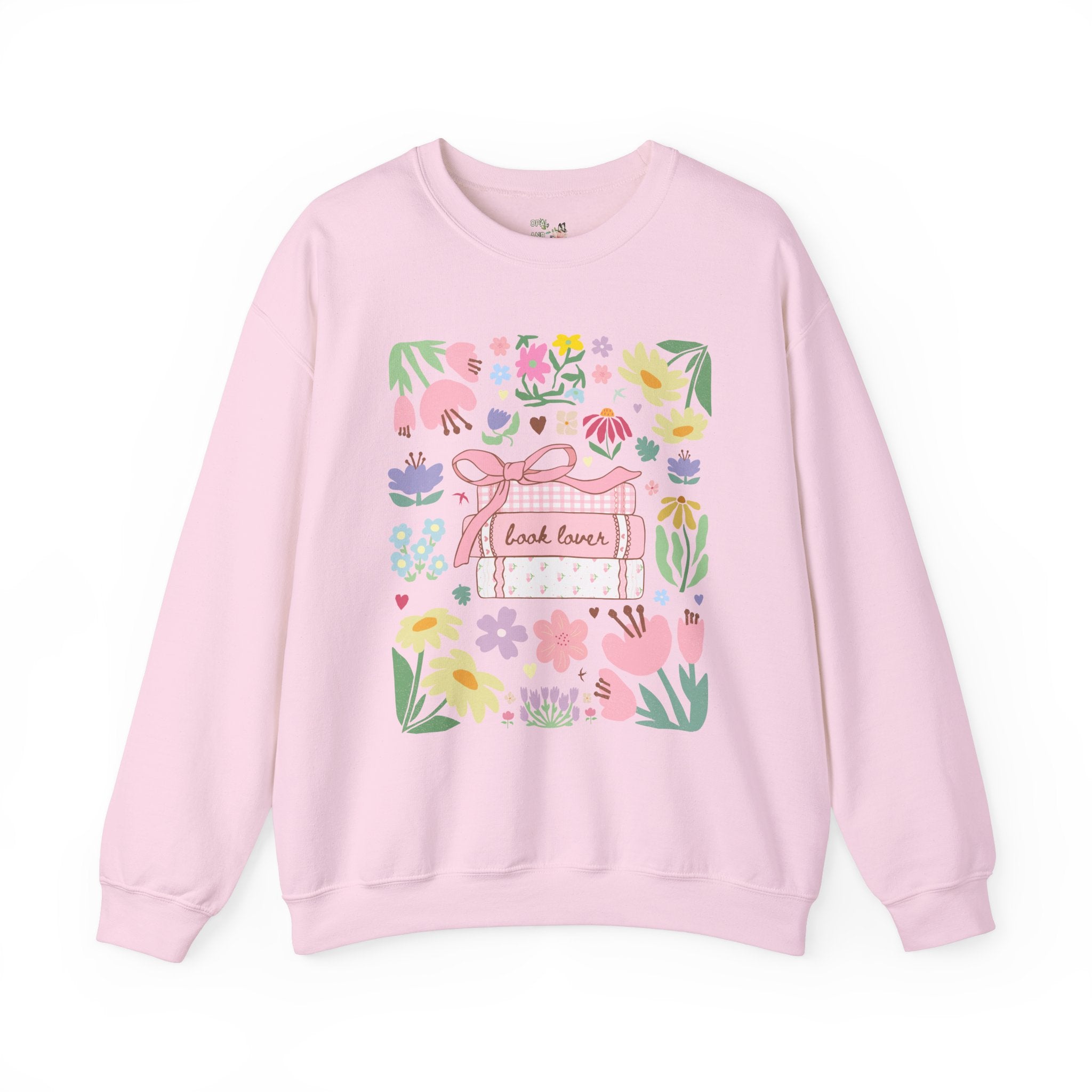 Book Lover Sweatshirt with Flowers: Romance Reader Bookish Shirt for Bookworm, School Librarian, Gift for Reading Teacher, Read More Books - Opal and June