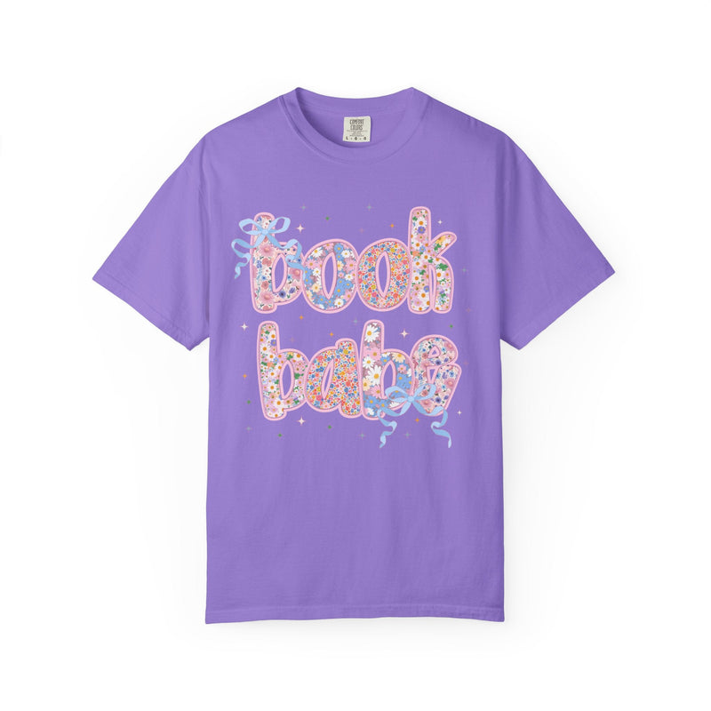 Book Lover Tee Shirt for Romance Reader or Book Author, Cute Floral Dreamcore T-Shirt with Bows for Bookworm, Boho Reading Tee with Flowers - Opal and June