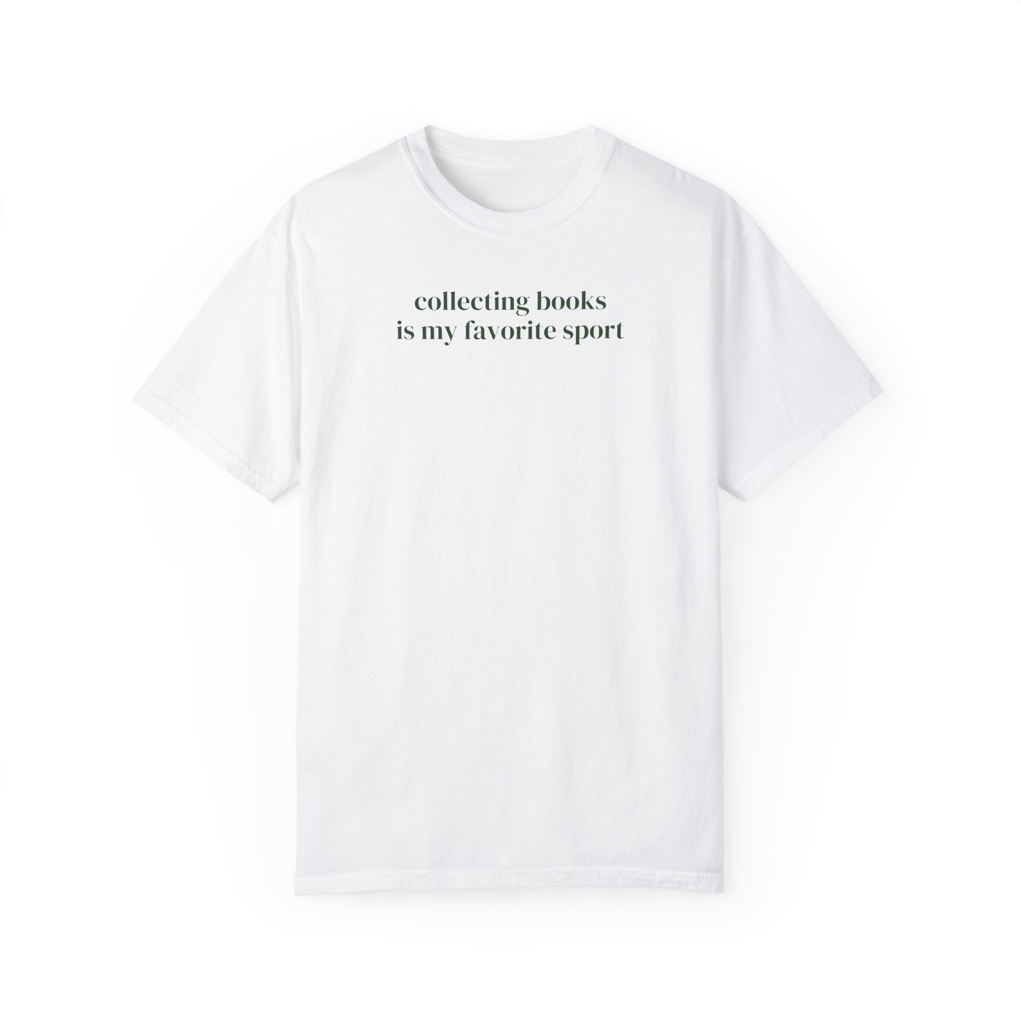 Book Lover Tee Shirt for Romance Reader or Librarian: Collecting Books is My Favorite Sport, Funny Saying Bookish T-Shirt, Silly TBR Books - Opal and June