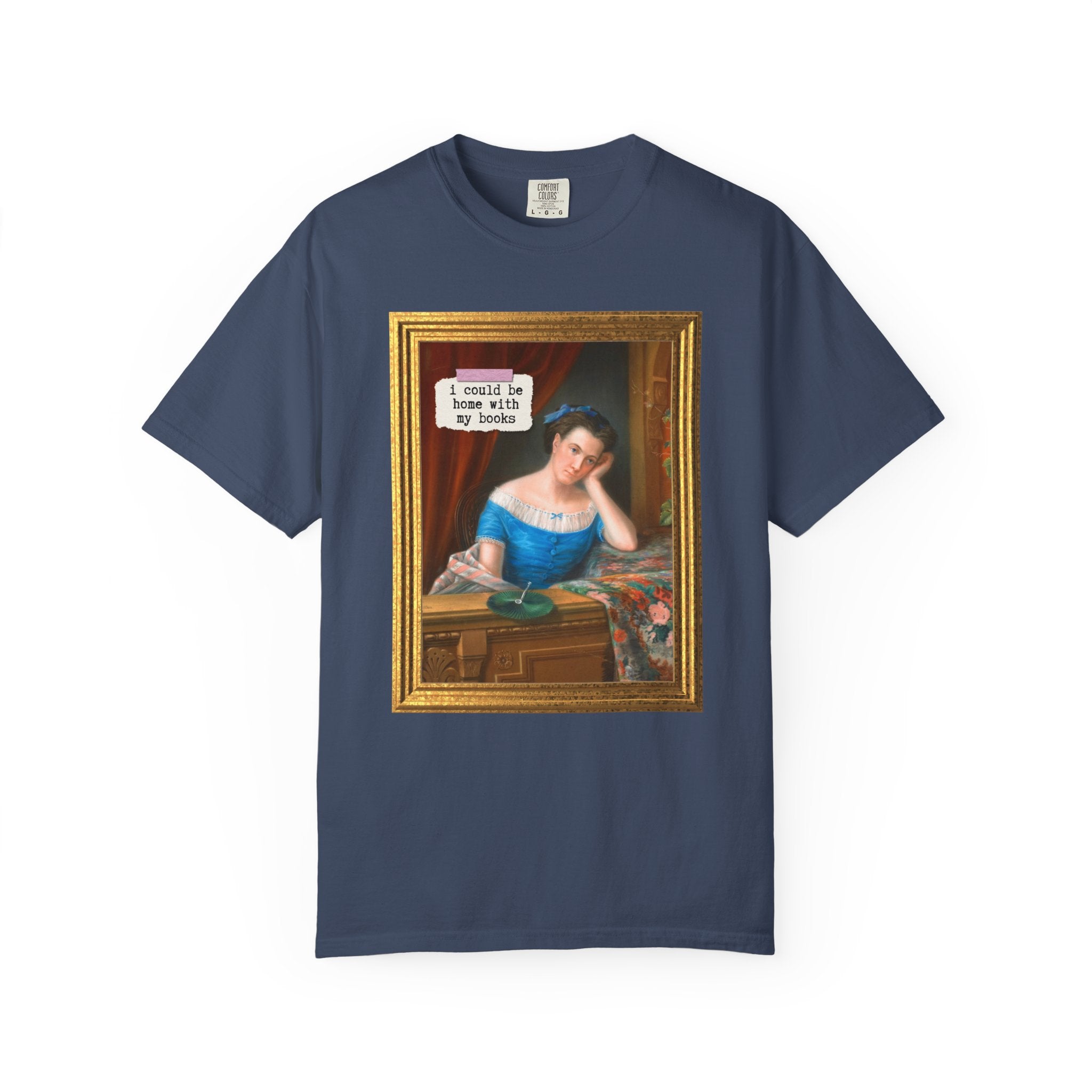 Book Lover Tee Shirt for Romance Reader Who Loves Art History, Funny Saying Bookish T-Shirt with 19th Century Painting, Cute Librarian Gift - Opal and June